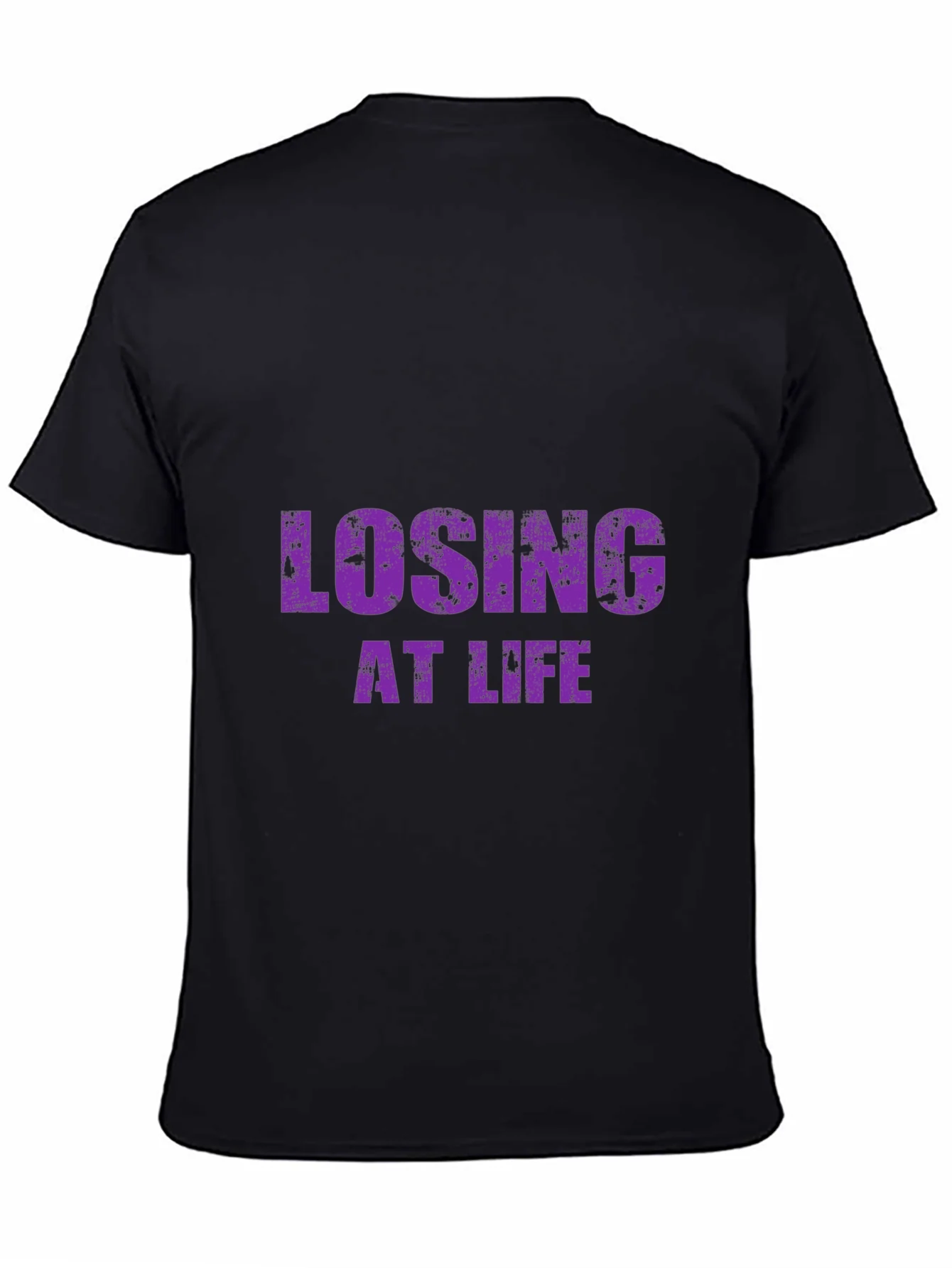 Camiseta Negra Losing At Life para Hombre