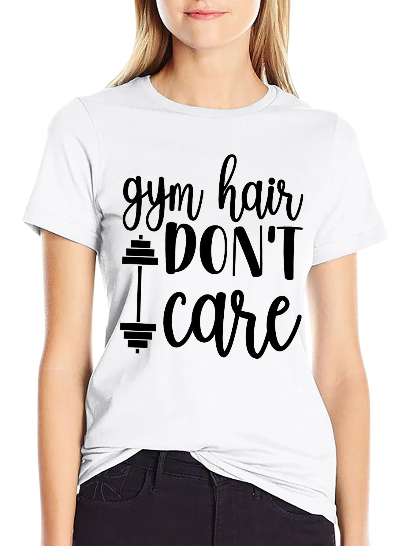 Camiseta Negra Gym Hair Dont Care