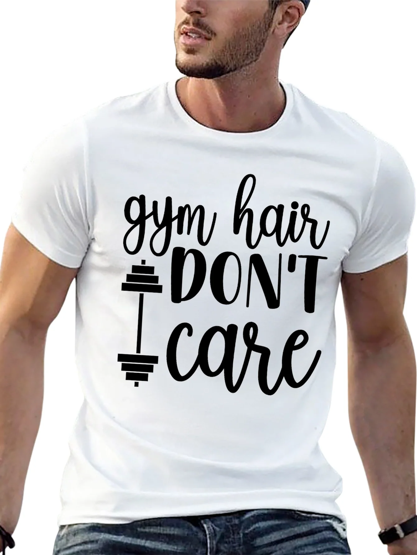 Camiseta Negra Gym Hair Dont Care