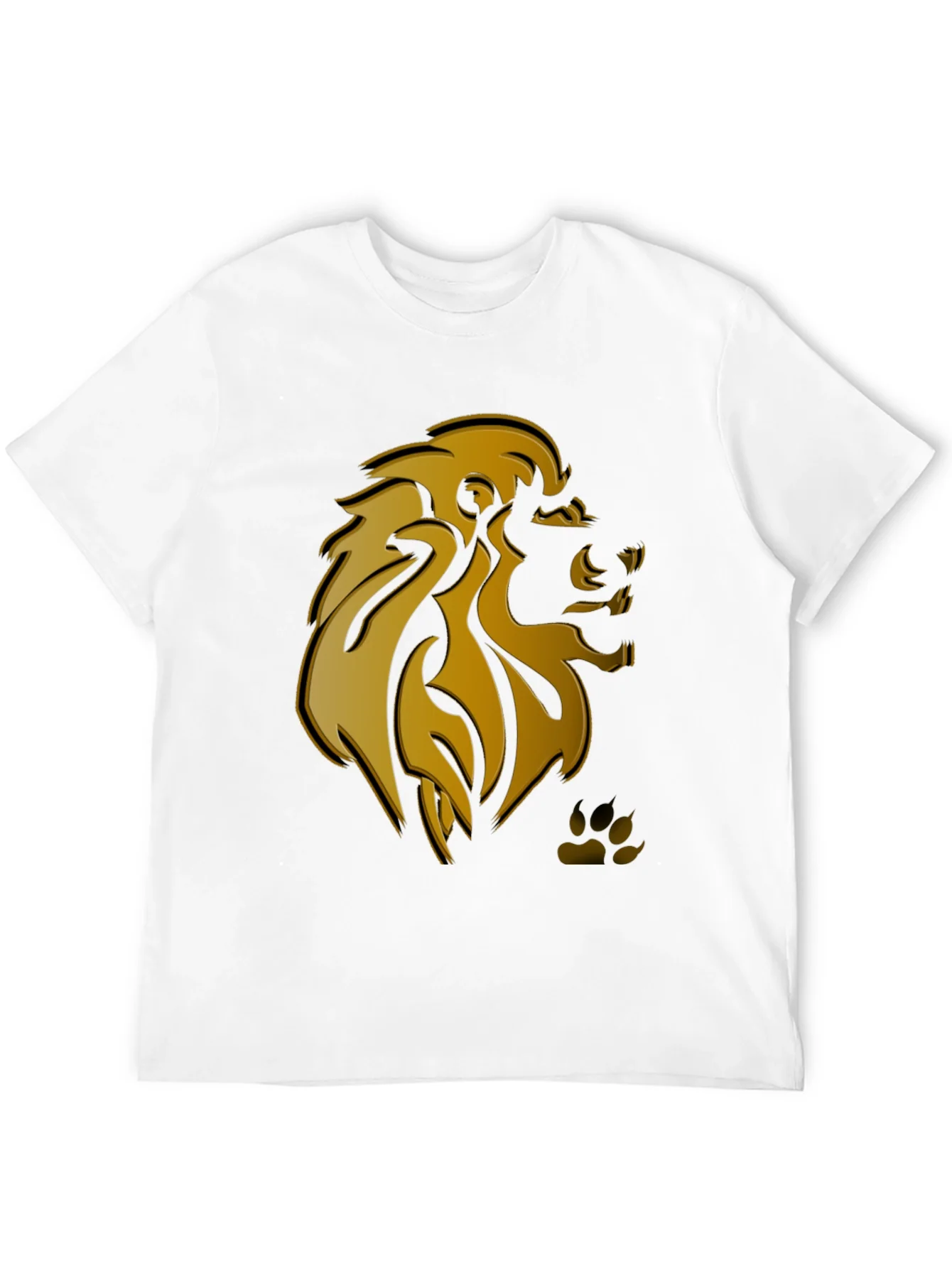 Camiseta Negra Hombre Dise?o Le¨®n Dorado