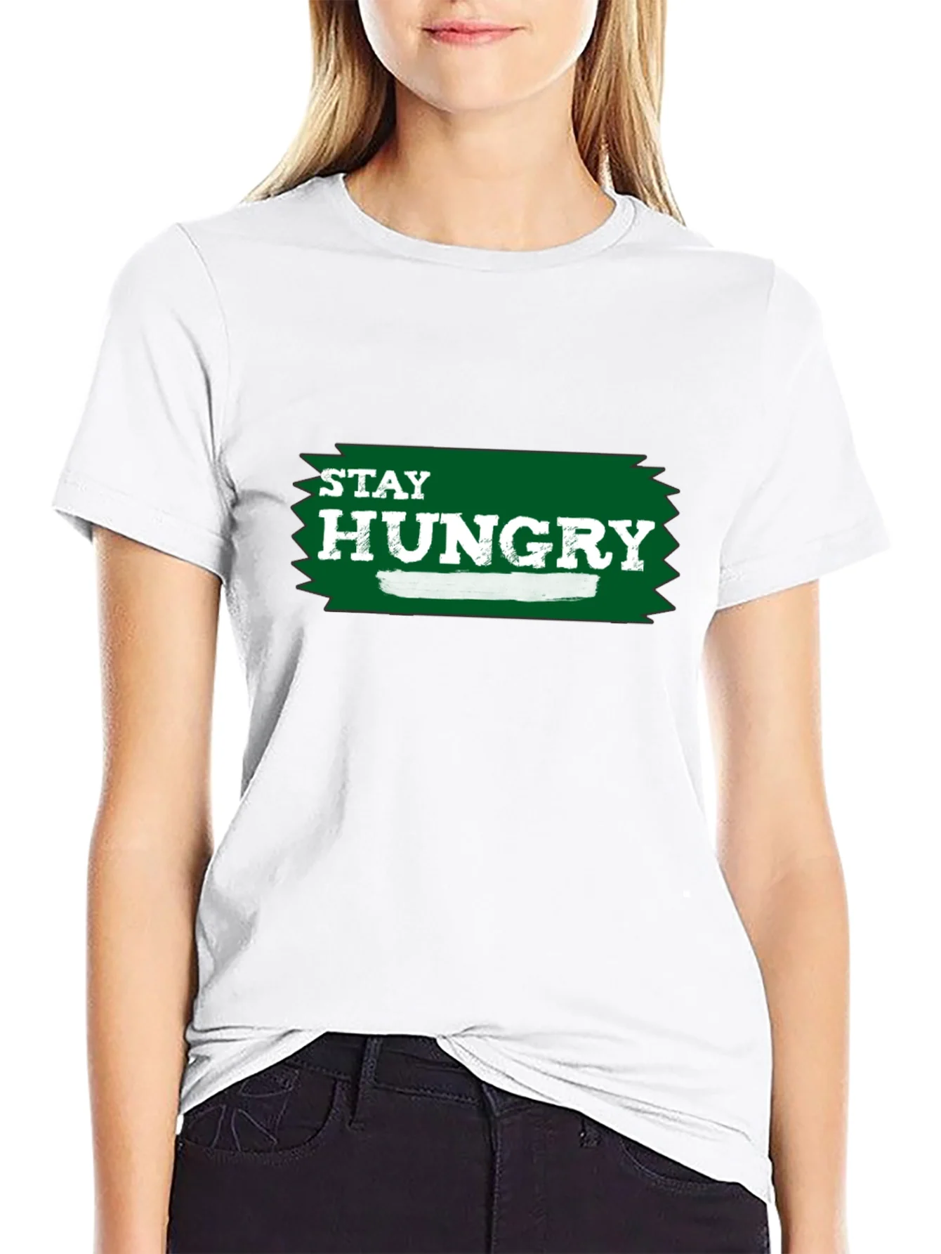 Camiseta Negra Stay Hungry para Hombre