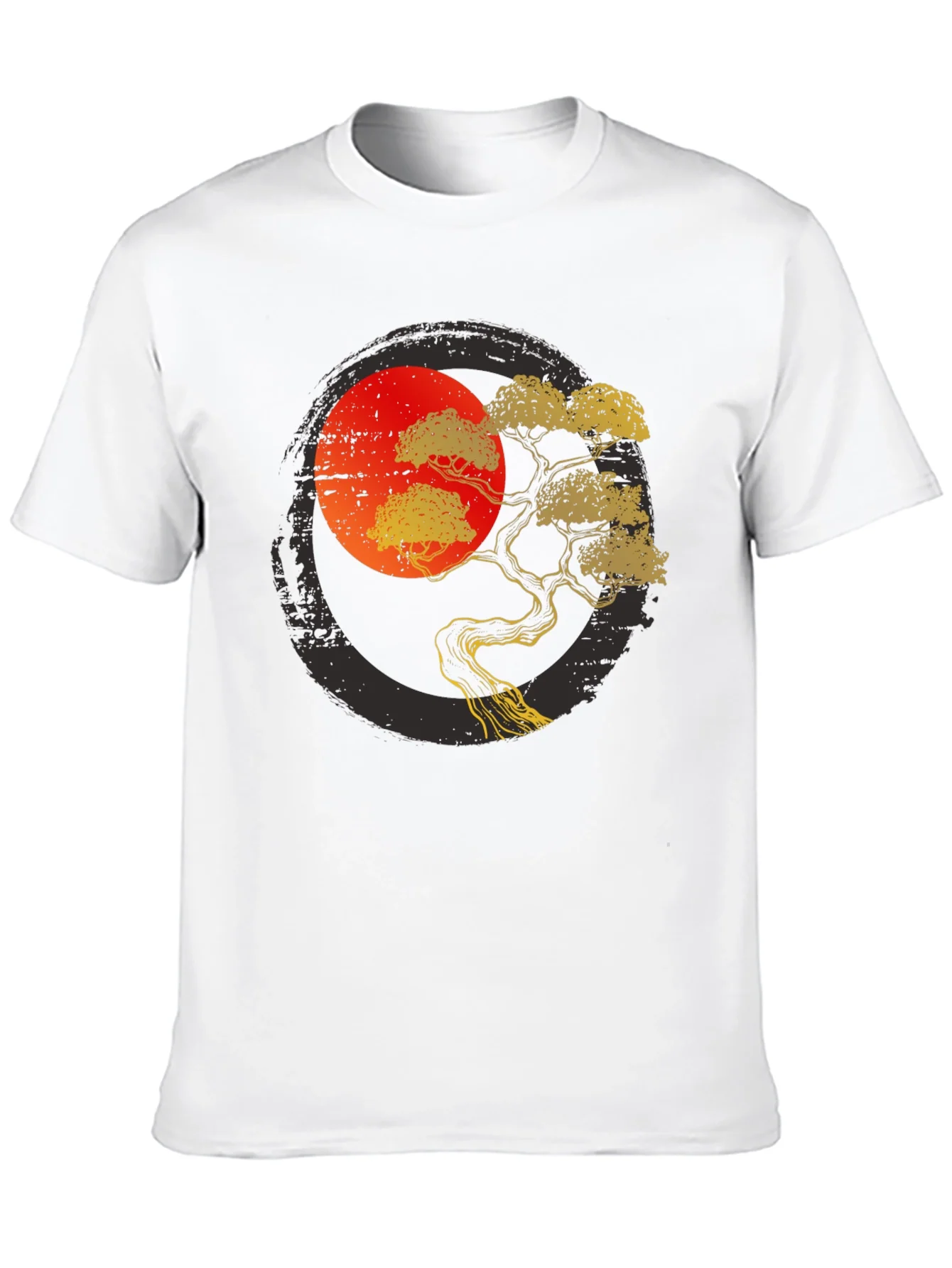 Camiseta Negra con Dise?o de ¨¢rbol Bons¨¢i Japon¨¦s