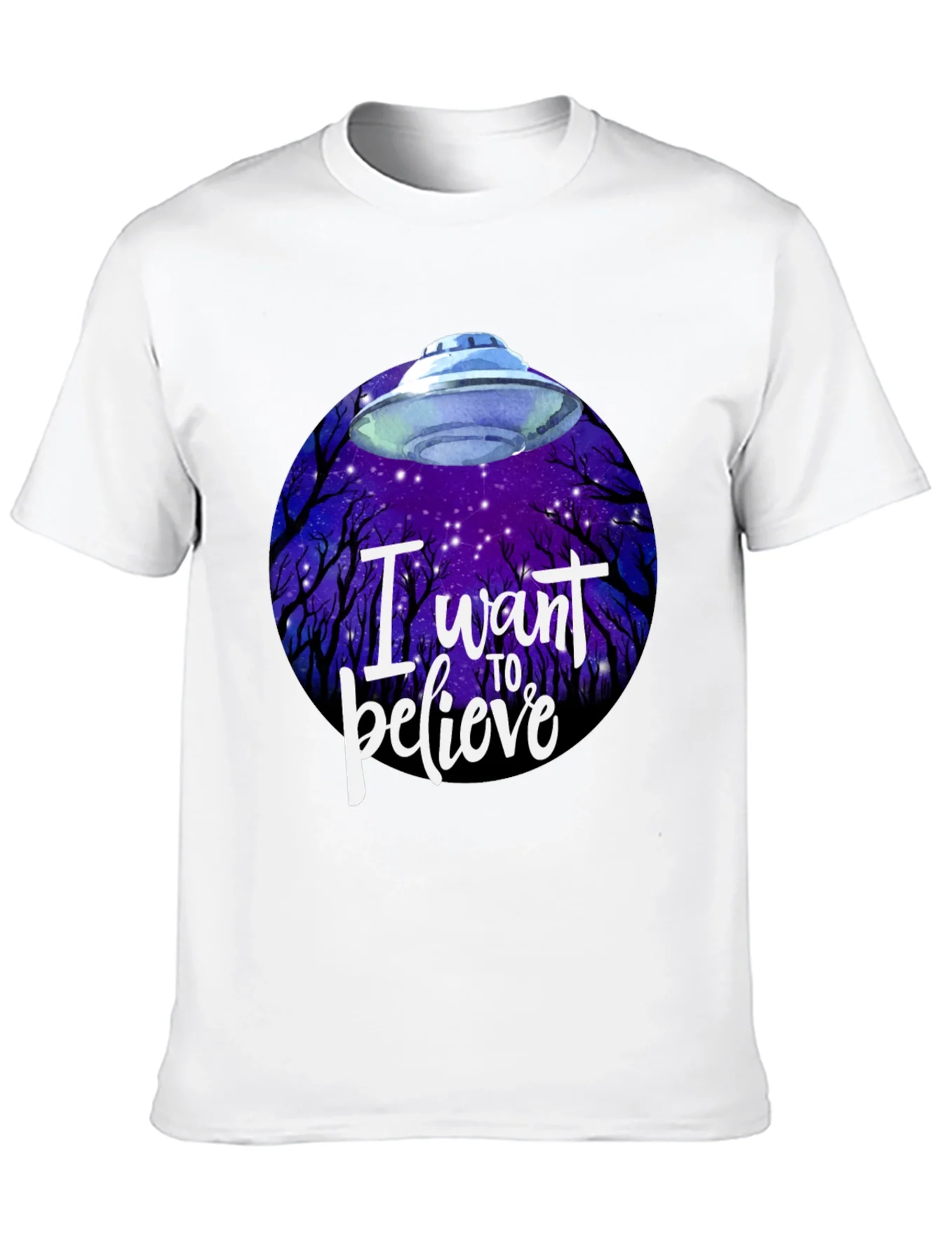 Camiseta Negra OVNI Quiero Creer Unisex