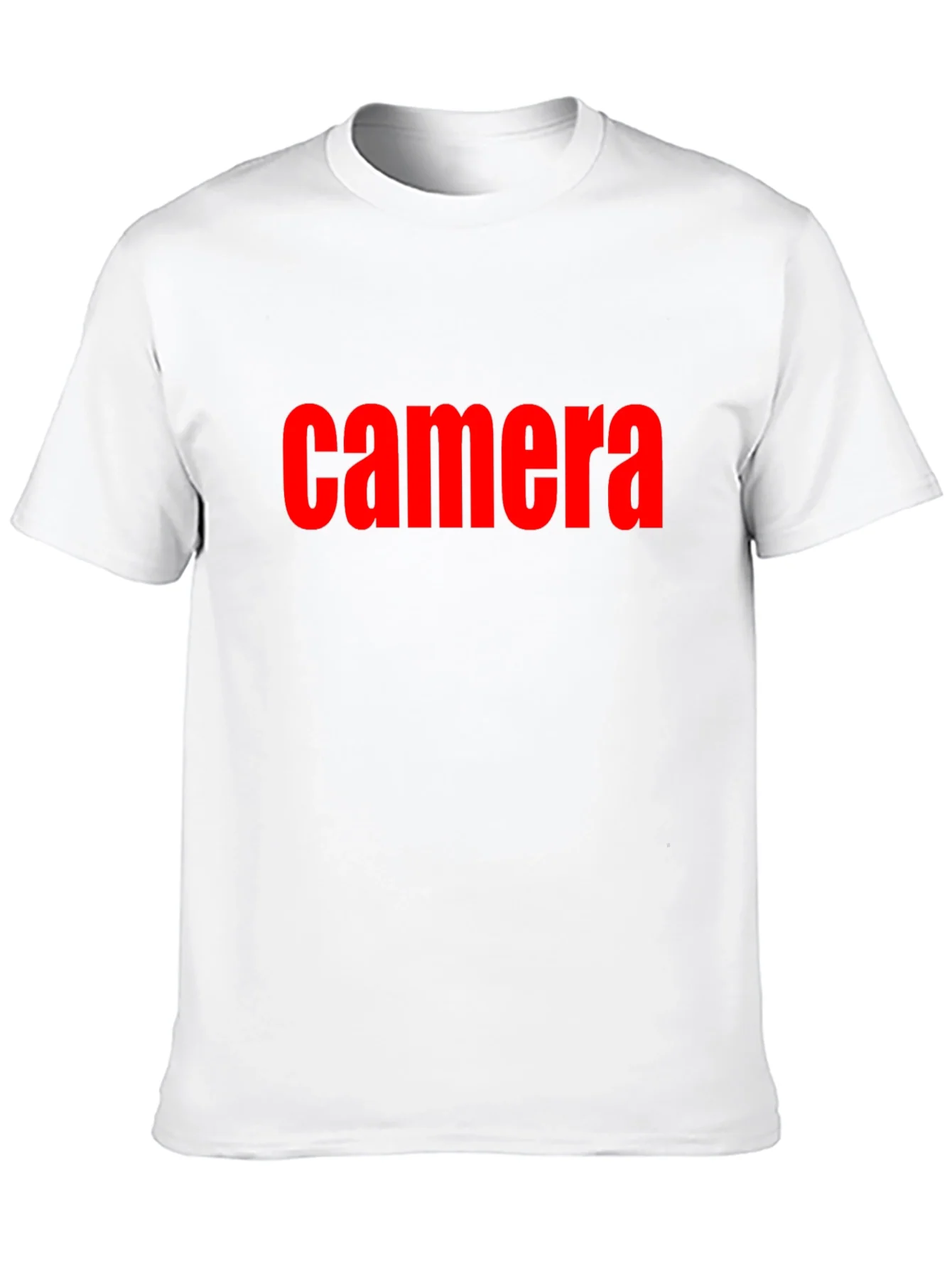 Camiseta Negra Camera en Rojo