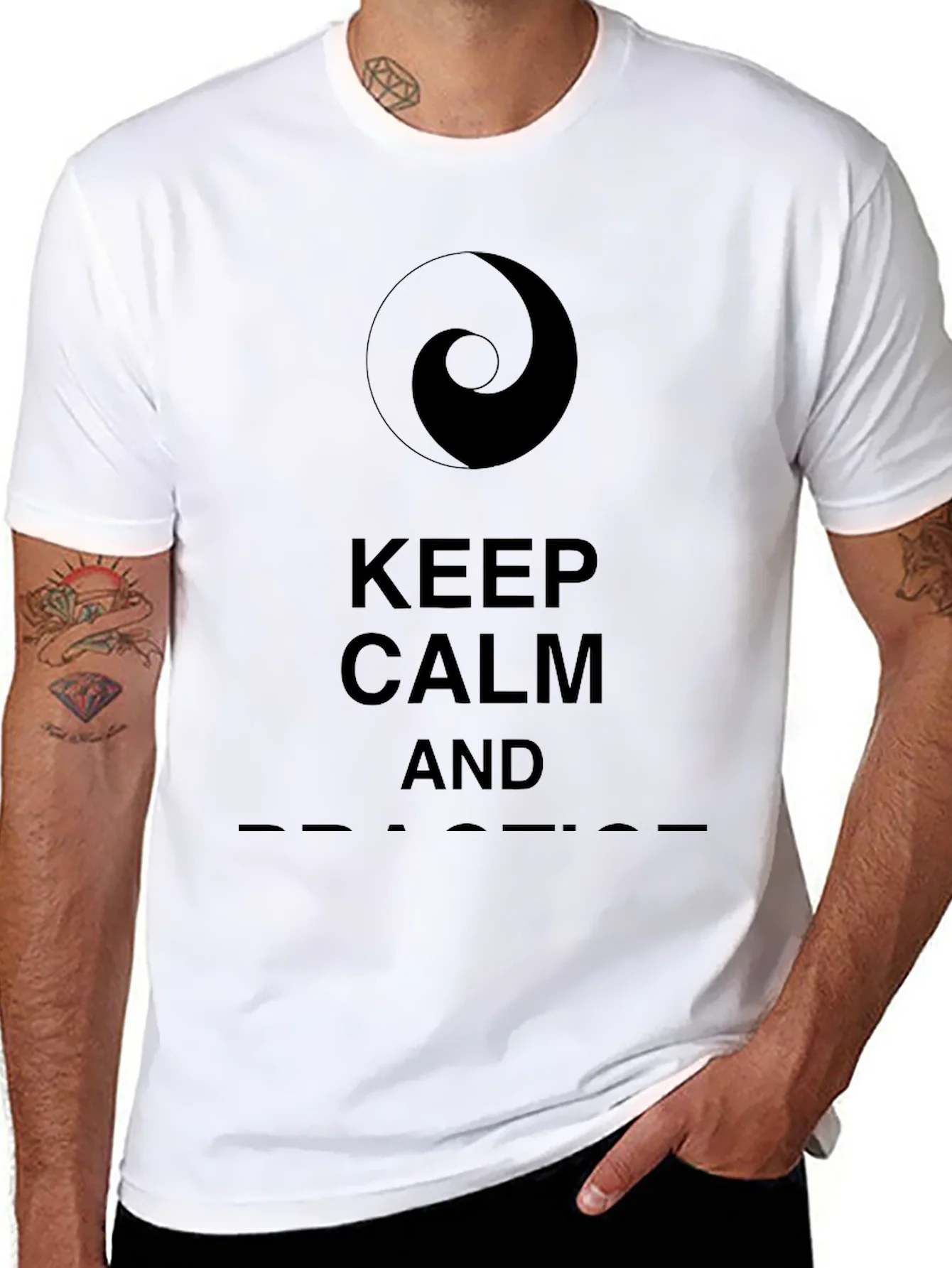 Camiseta Negra Keep Calm and Practice