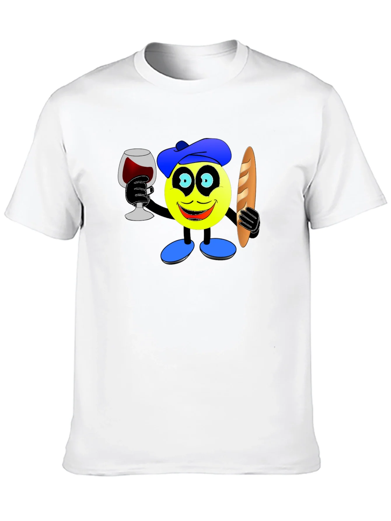 Rebbecca French Emoji T-Shirt - Wine & Baguette
