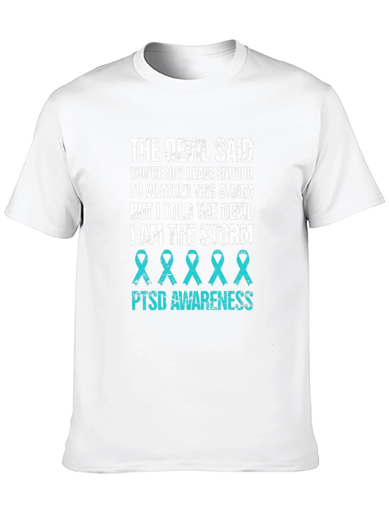 Camiseta Negra con Dise?o PTSD Awareness