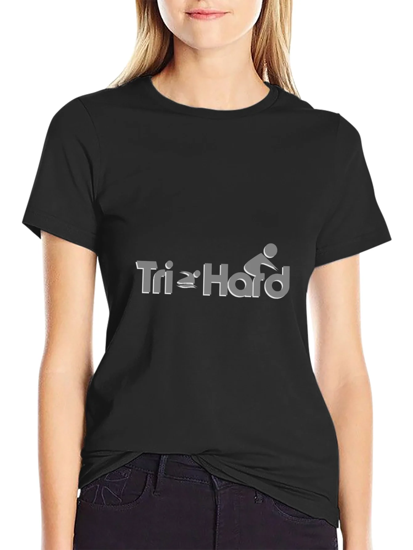 Camiseta Negra Tri Hard para Triatl¨®n