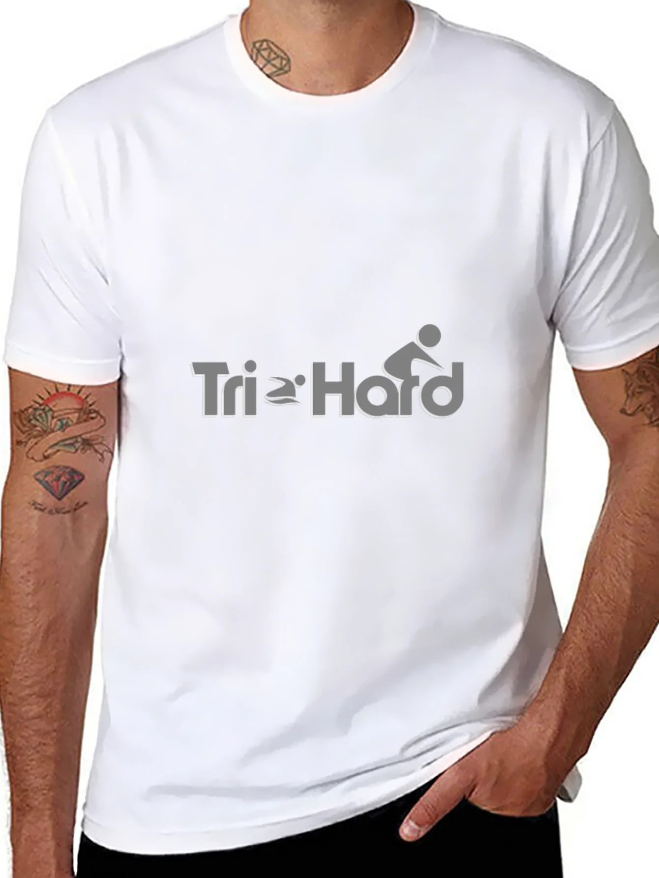 Camiseta Negra Tri Hard para Triatl¨®n