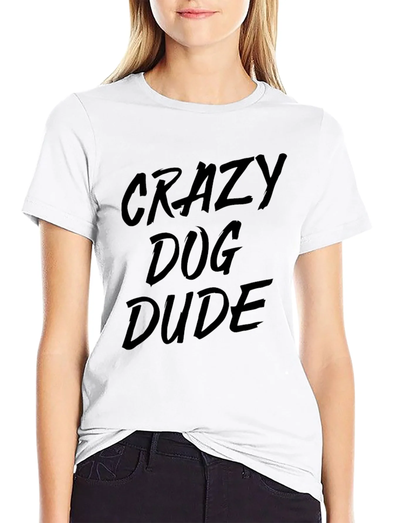 Camiseta Negra Hombre: Crazy Dog Dude