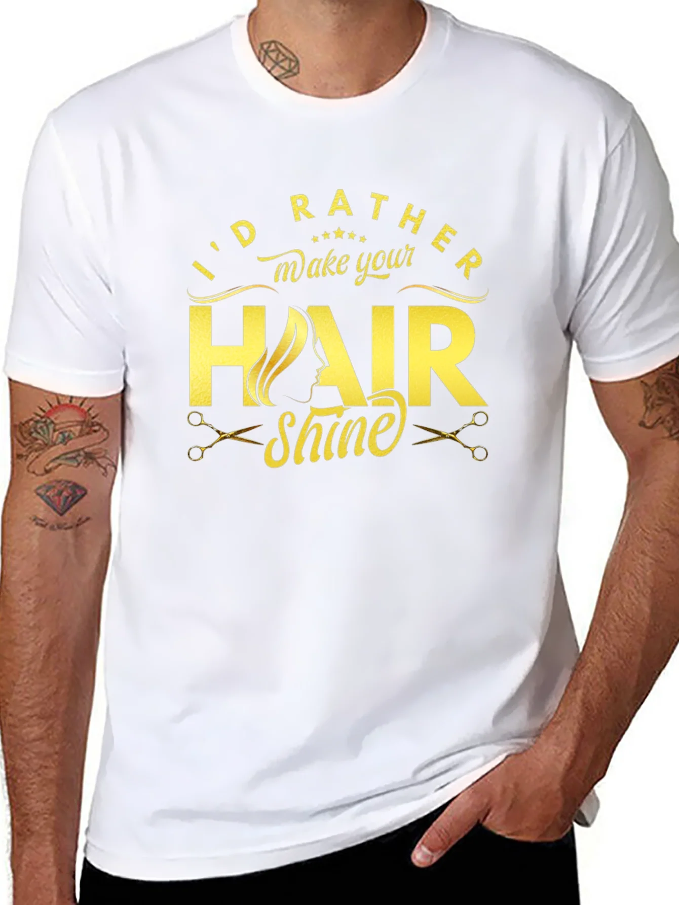 Camiseta Negra Id Rather Make Your Hair Shine