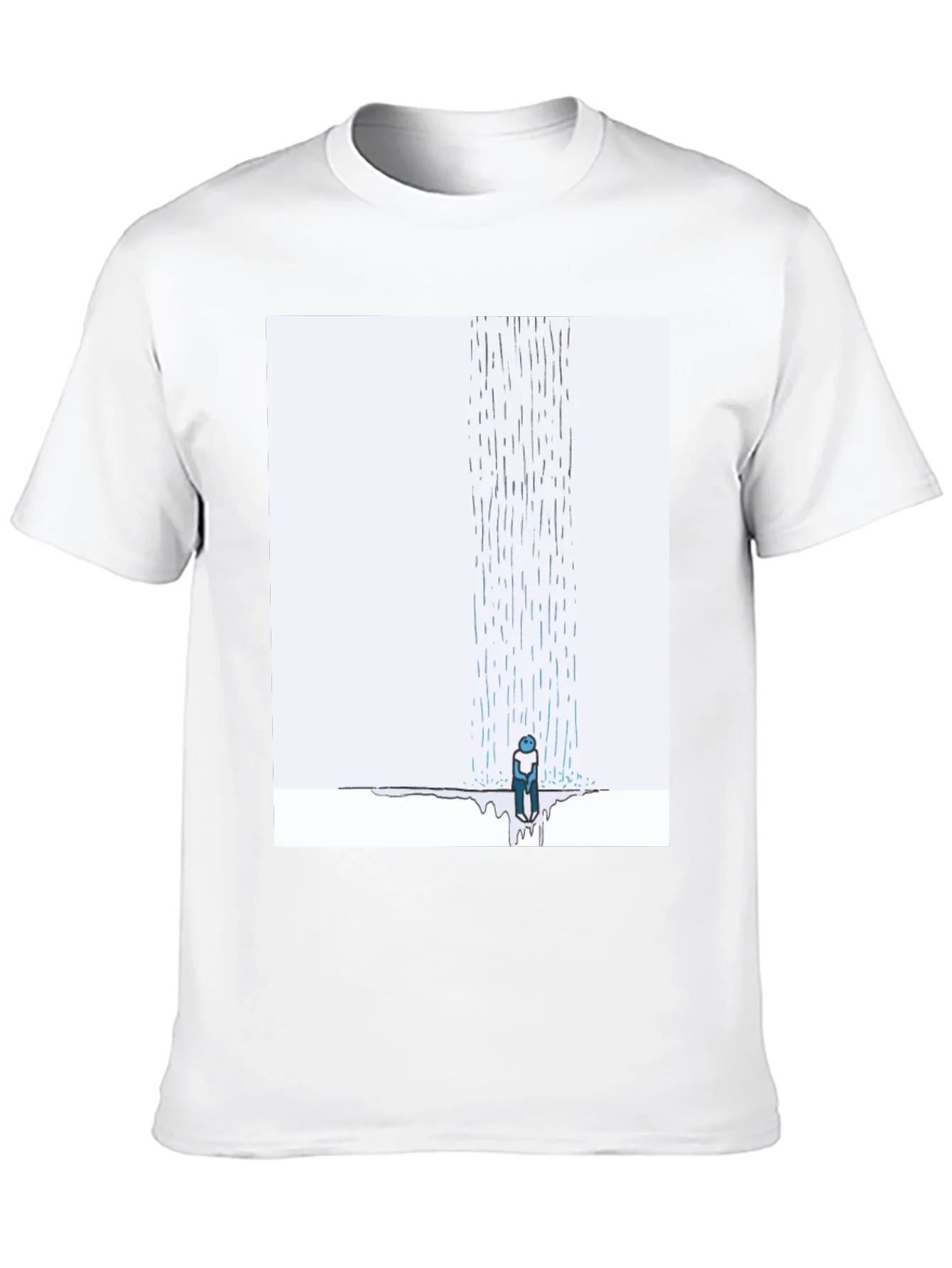 Camiseta Negra con Dise?o Lluvia Triste