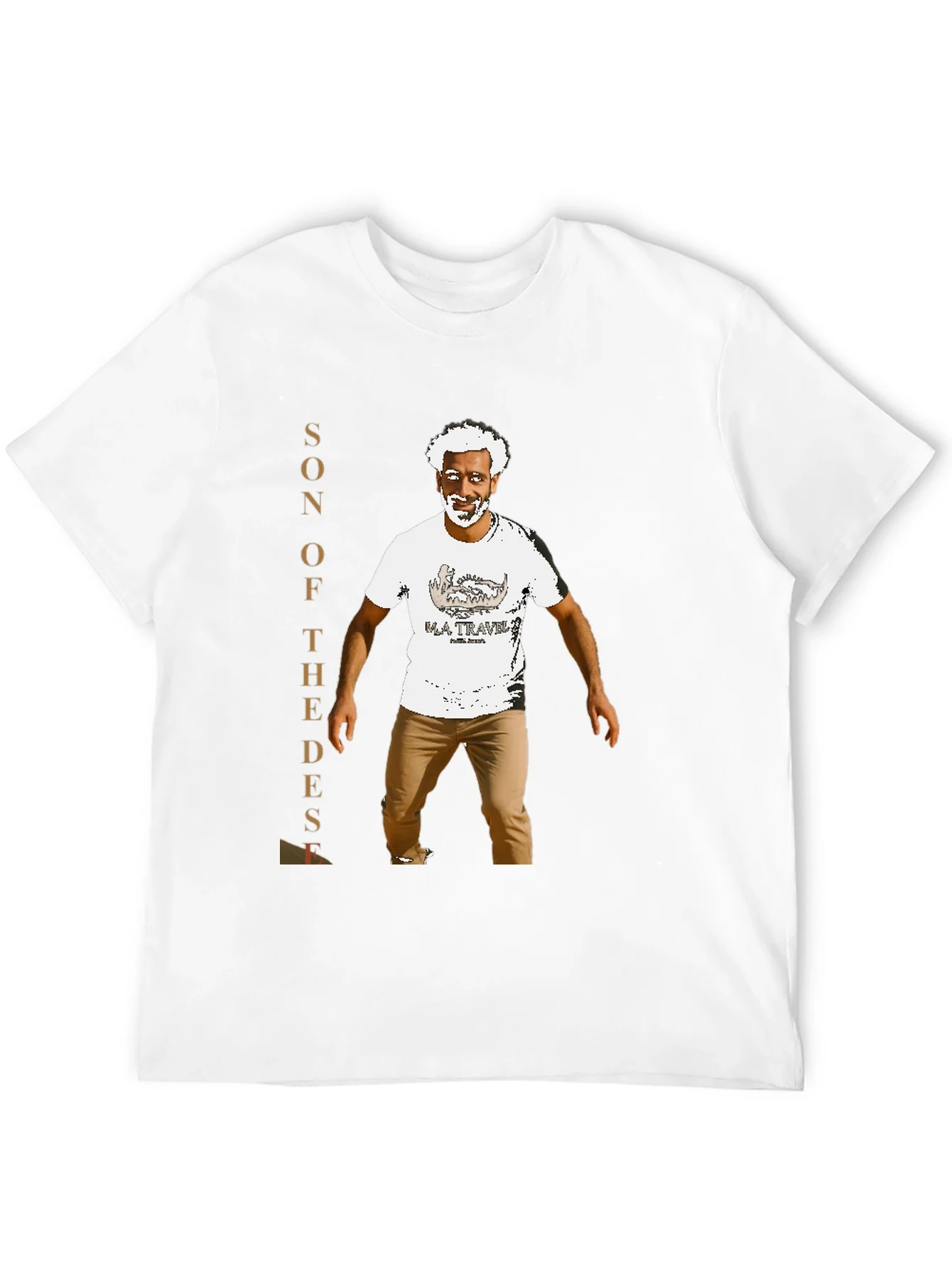 Camiseta Negra Hijo del Desierto con Dise?o Gr¨¢fico