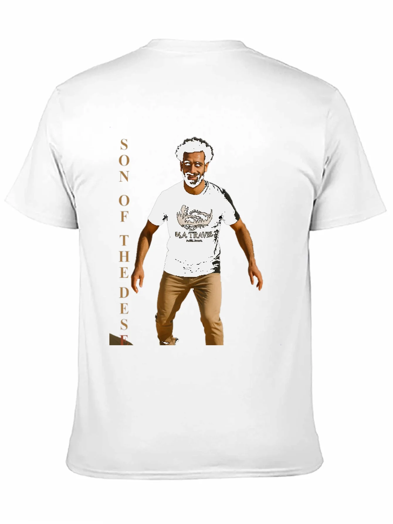 Camiseta Negra Hijo del Desierto con Dise?o Gr¨¢fico