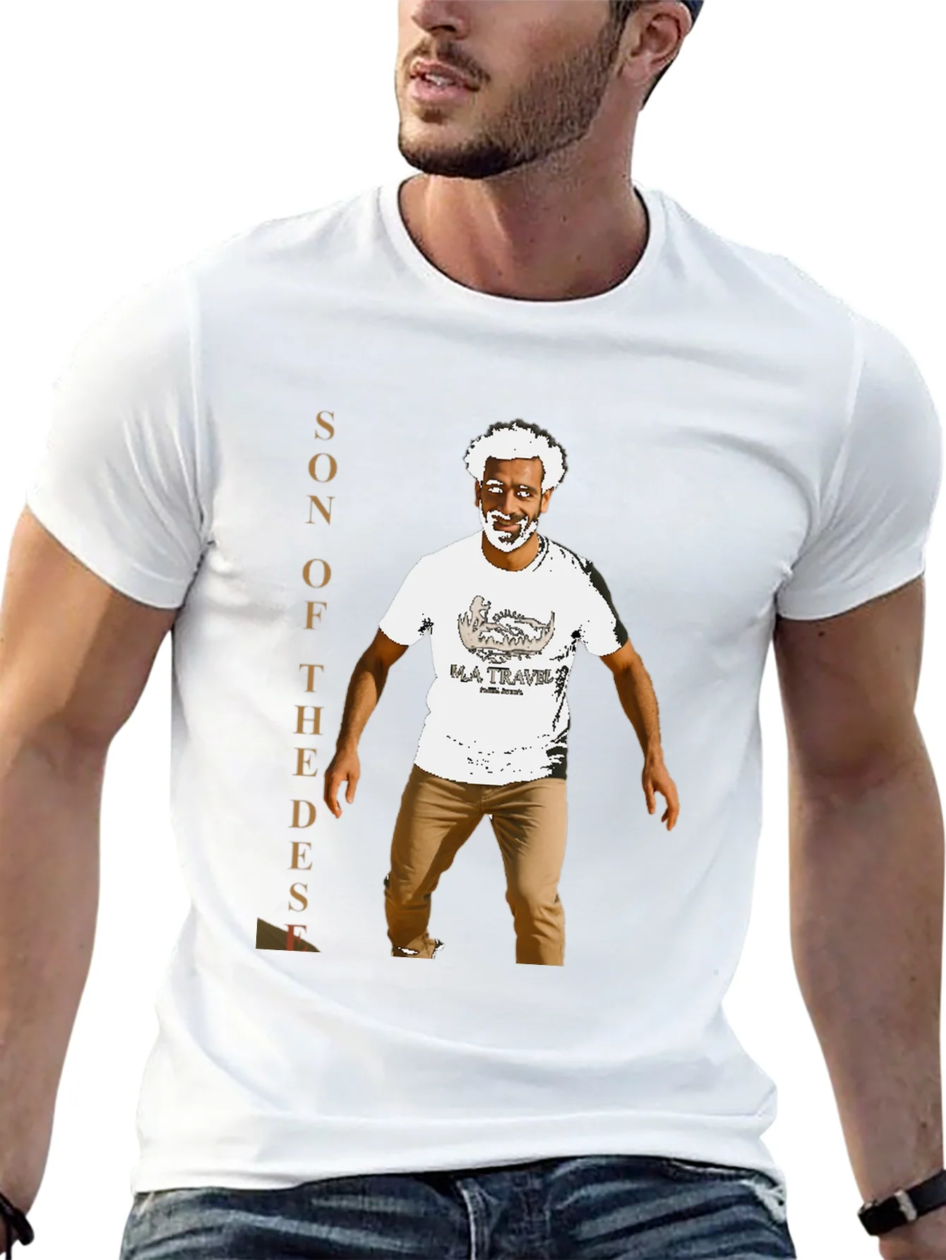 Camiseta Negra Hijo del Desierto con Dise?o Gr¨¢fico