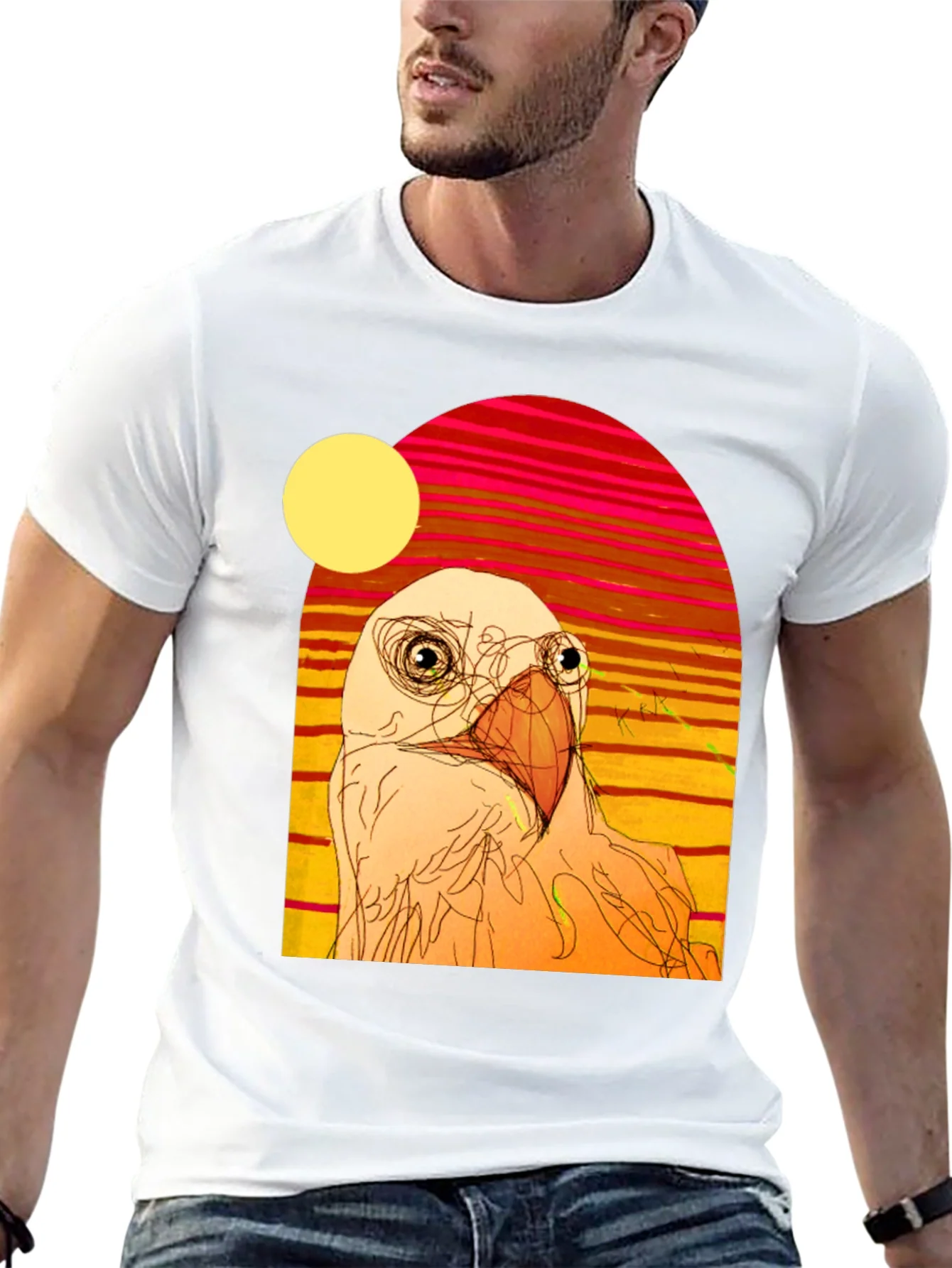 Rebbecca Abstract Bird Graphic T-Shirt