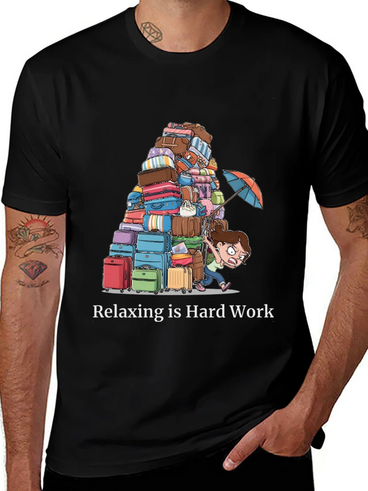 Rebbecca Relaxing is Hard Work Graphic Tee - Funny Travel Shirt