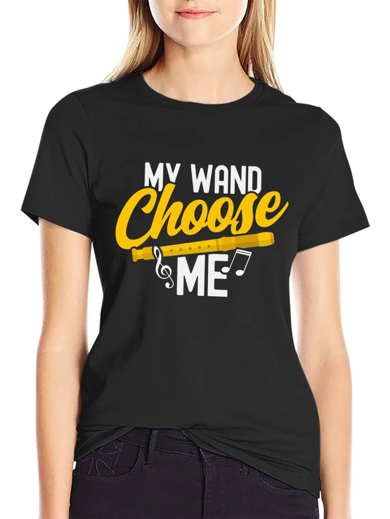 Camiseta Negra My Wand Choose Me M¨²sica
