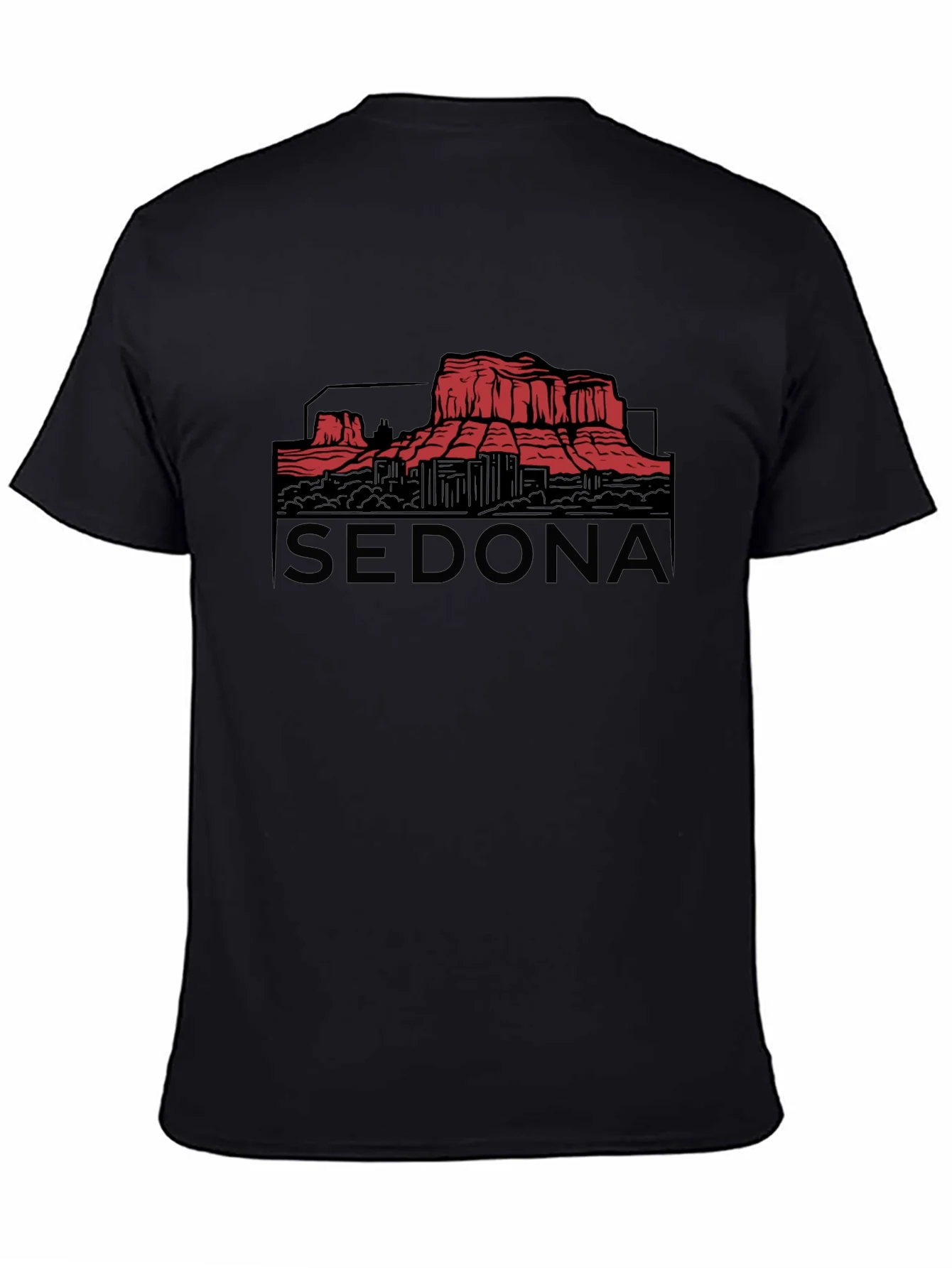 Camiseta Negra Sedona Gr¨¢fica Monta?a Arizona Hombre