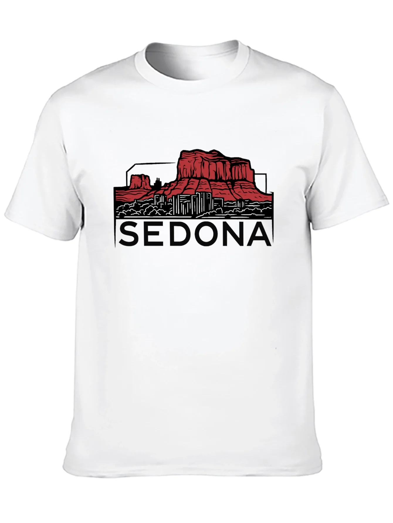 Camiseta Negra Sedona Gr¨¢fica Monta?a Arizona Hombre