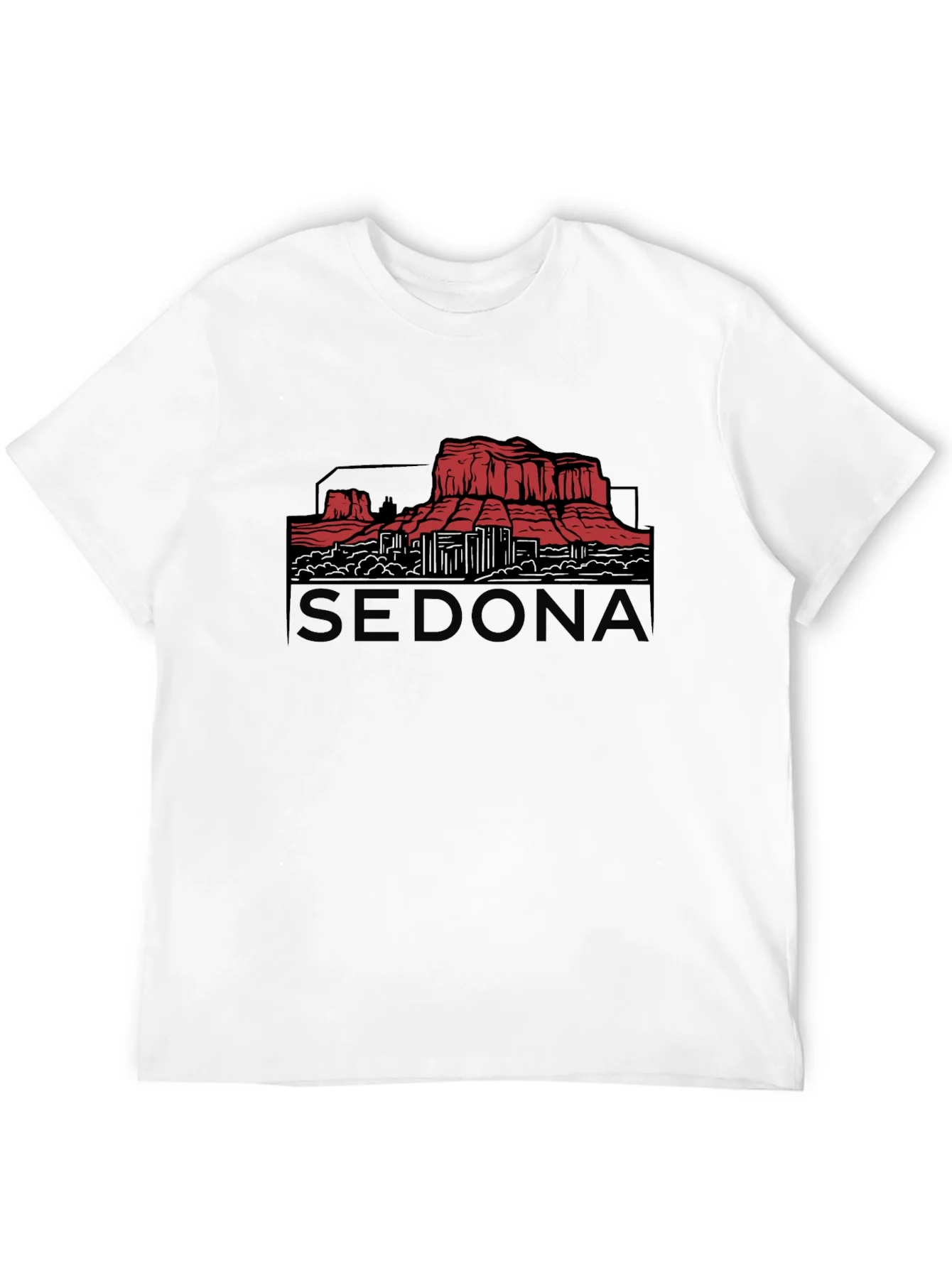 Camiseta Negra Sedona Gr¨¢fica Monta?a Arizona Hombre