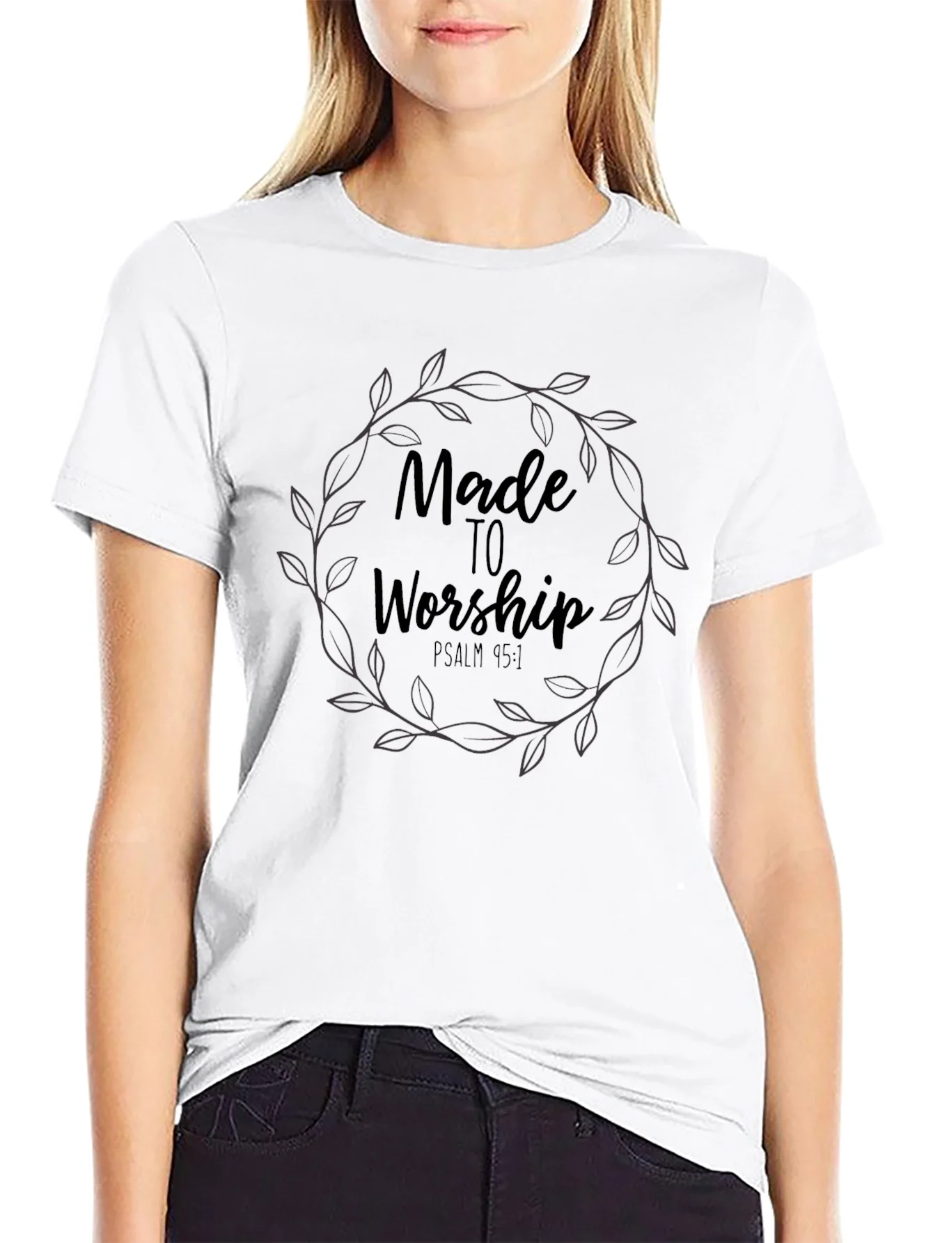 Camiseta Negra Made to Worship Salmo 95:1