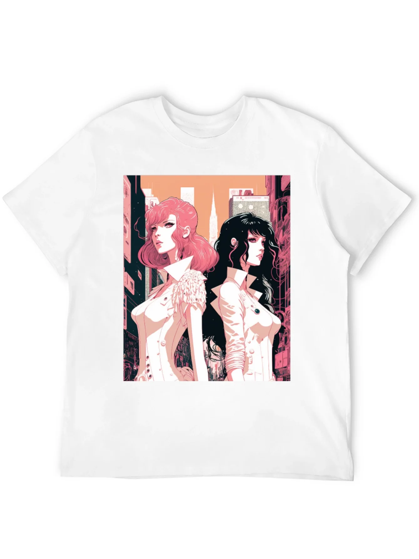 Rebbecca Anime Girls Graphic Tee - Black