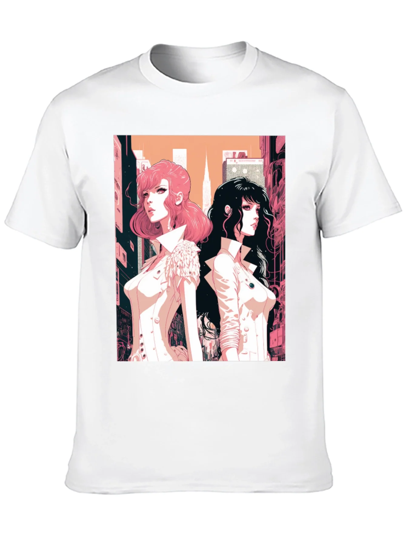 Rebbecca Anime Girls Graphic Tee - Black