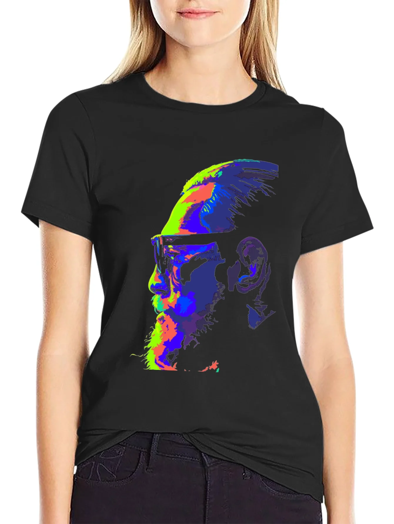 Rebbecca Vibrant McGregor Graphic Print Black T-Shirt