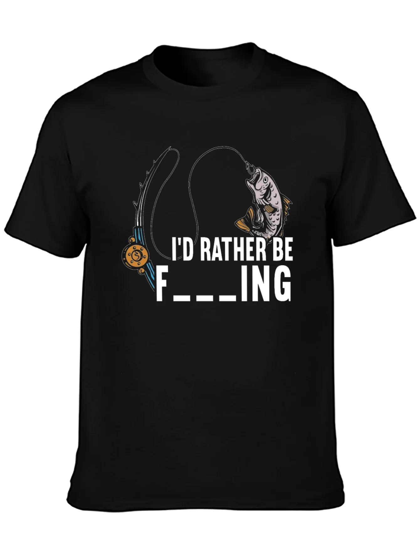 Rebbecca Id Rather Be Fishing Graphic T-Shirt