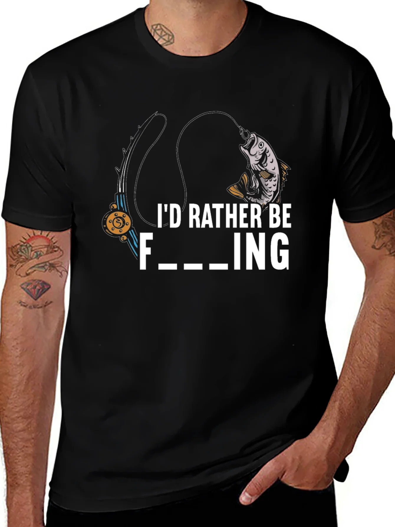 Rebbecca Id Rather Be Fishing Graphic T-Shirt