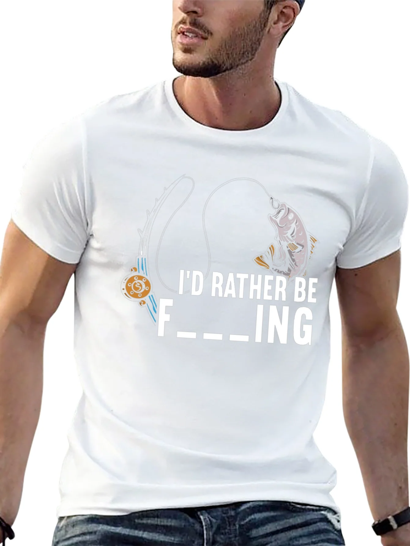 Rebbecca Id Rather Be Fishing Graphic T-Shirt