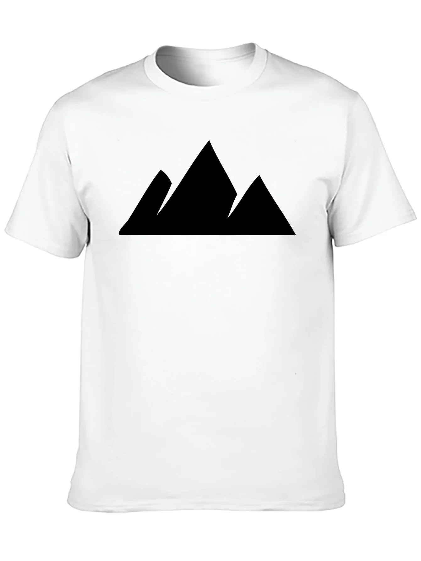 Camiseta Negra con Dise?o de Monta?as