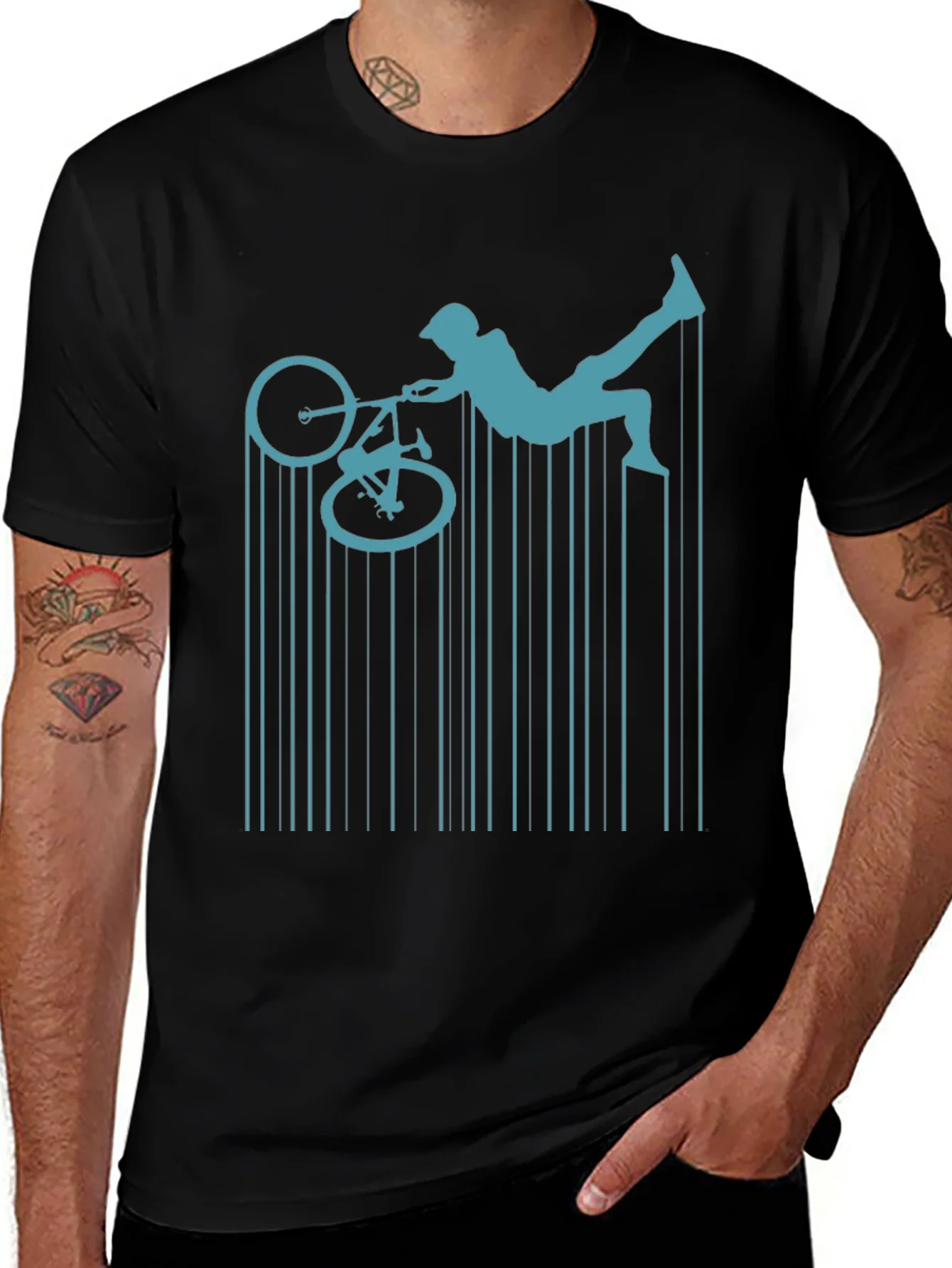 Rebbecca BMX Rider Graphic Tee - Mens Black T-Shirt
