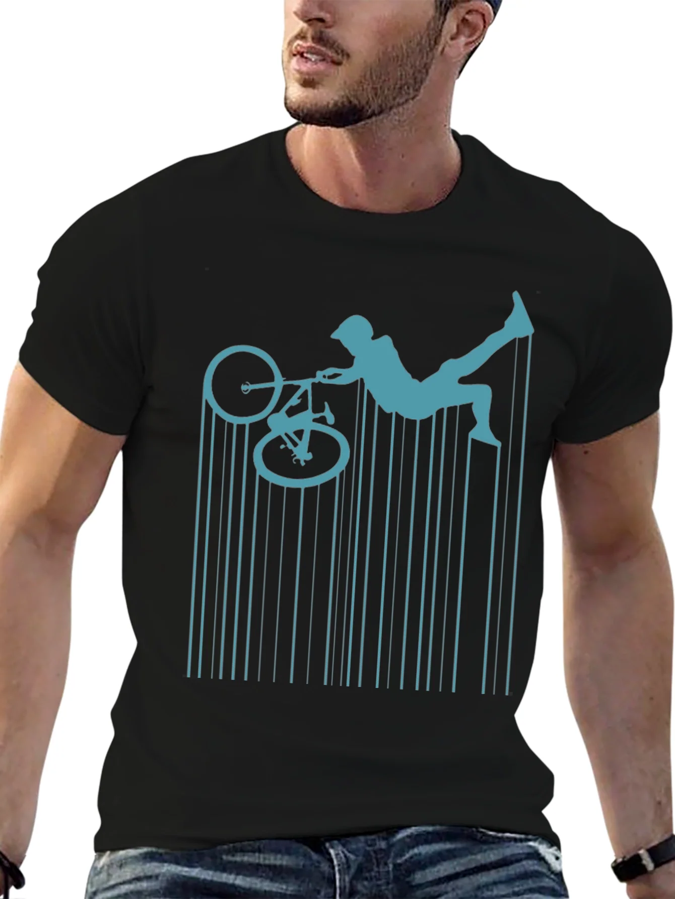 Rebbecca BMX Rider Graphic Tee - Mens Black T-Shirt