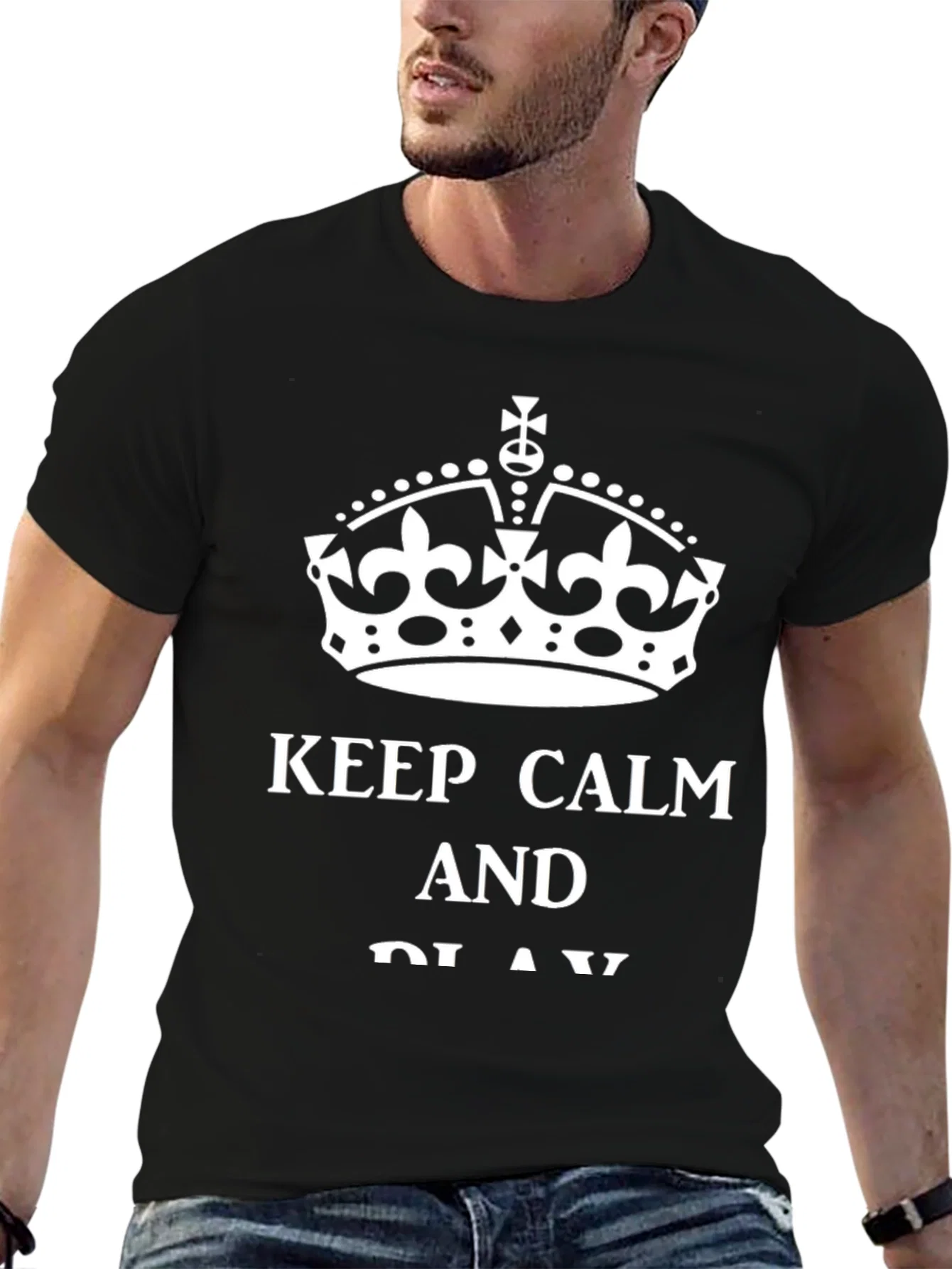 Rebbecca Keep Calm Crown Graphic Tee - Black