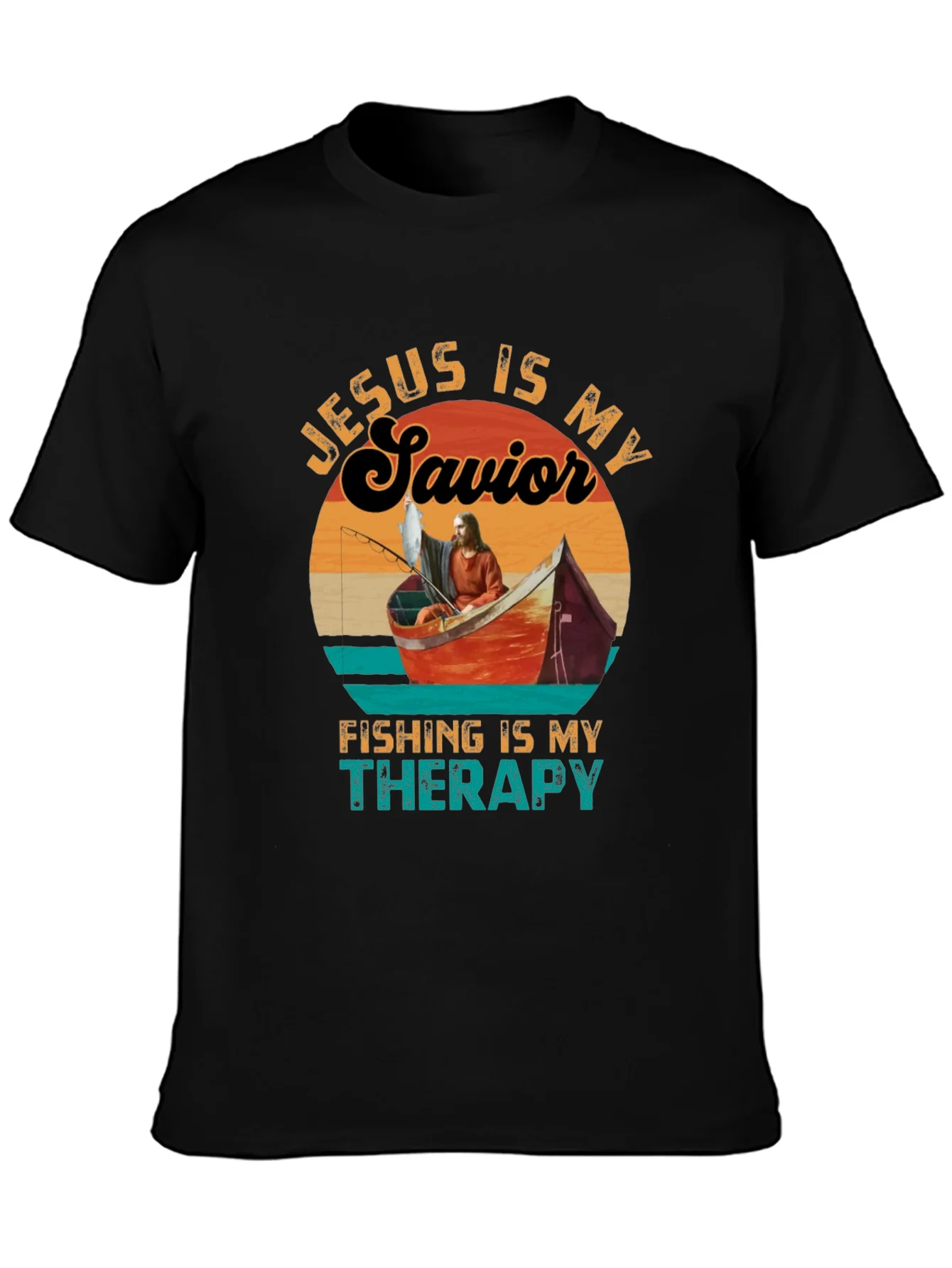 Camiseta Jes¨²s es mi Salvador Pesca mi Terapia