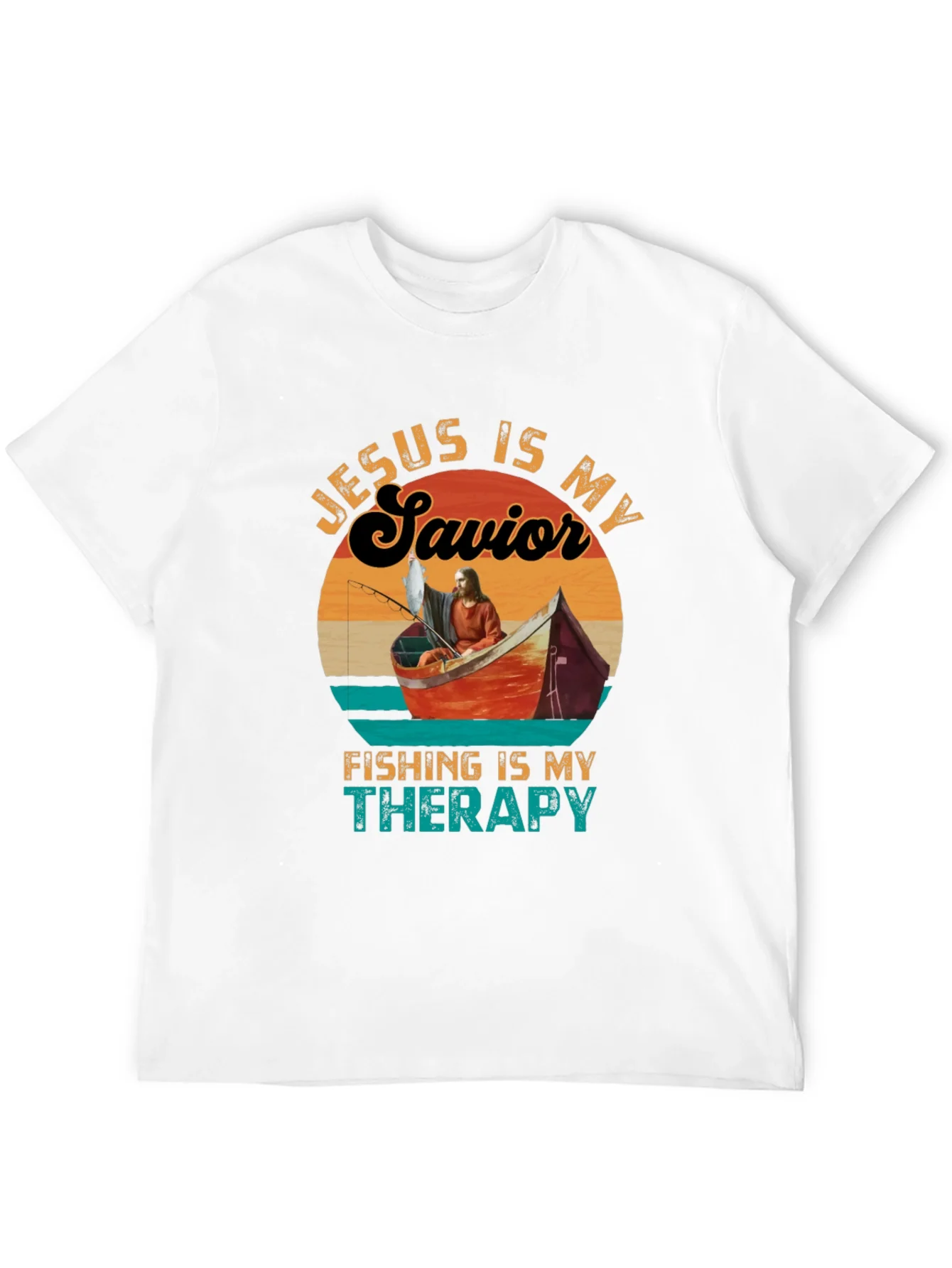 Camiseta Jes¨²s es mi Salvador Pesca mi Terapia