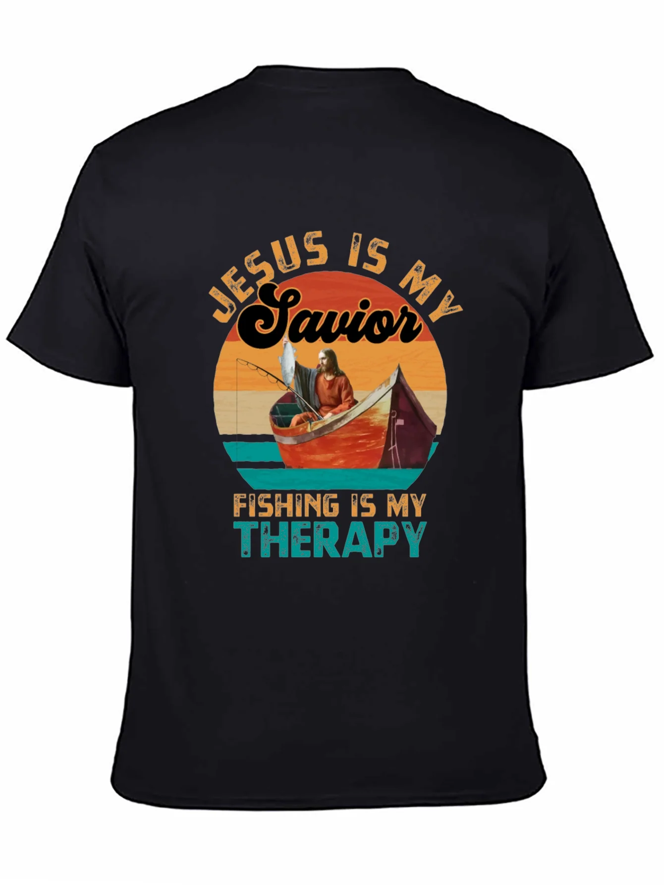Camiseta Jes¨²s es mi Salvador Pesca mi Terapia
