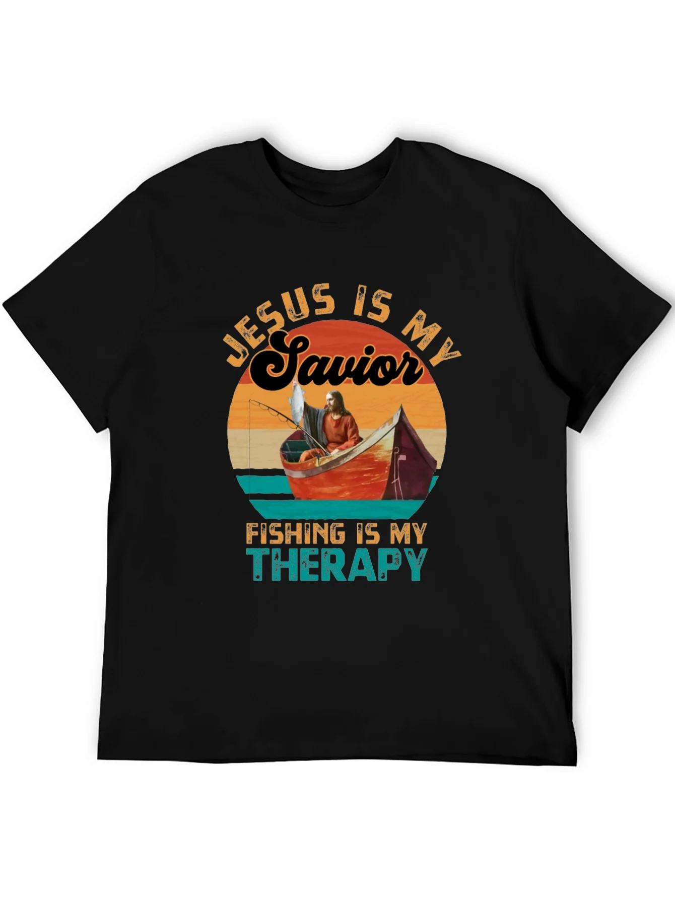 Camiseta Jes¨²s es mi Salvador Pesca mi Terapia