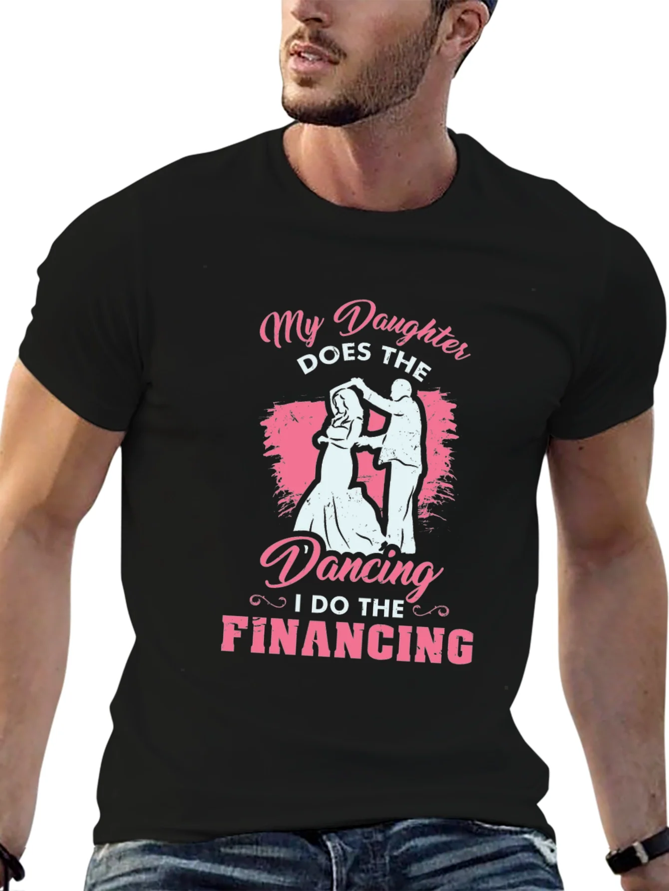 Camiseta Negra: Mi Hija Baila Yo Financio