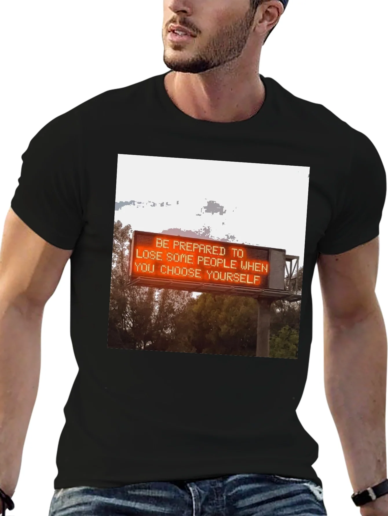 Camiseta Negra con Mensaje Motivacional