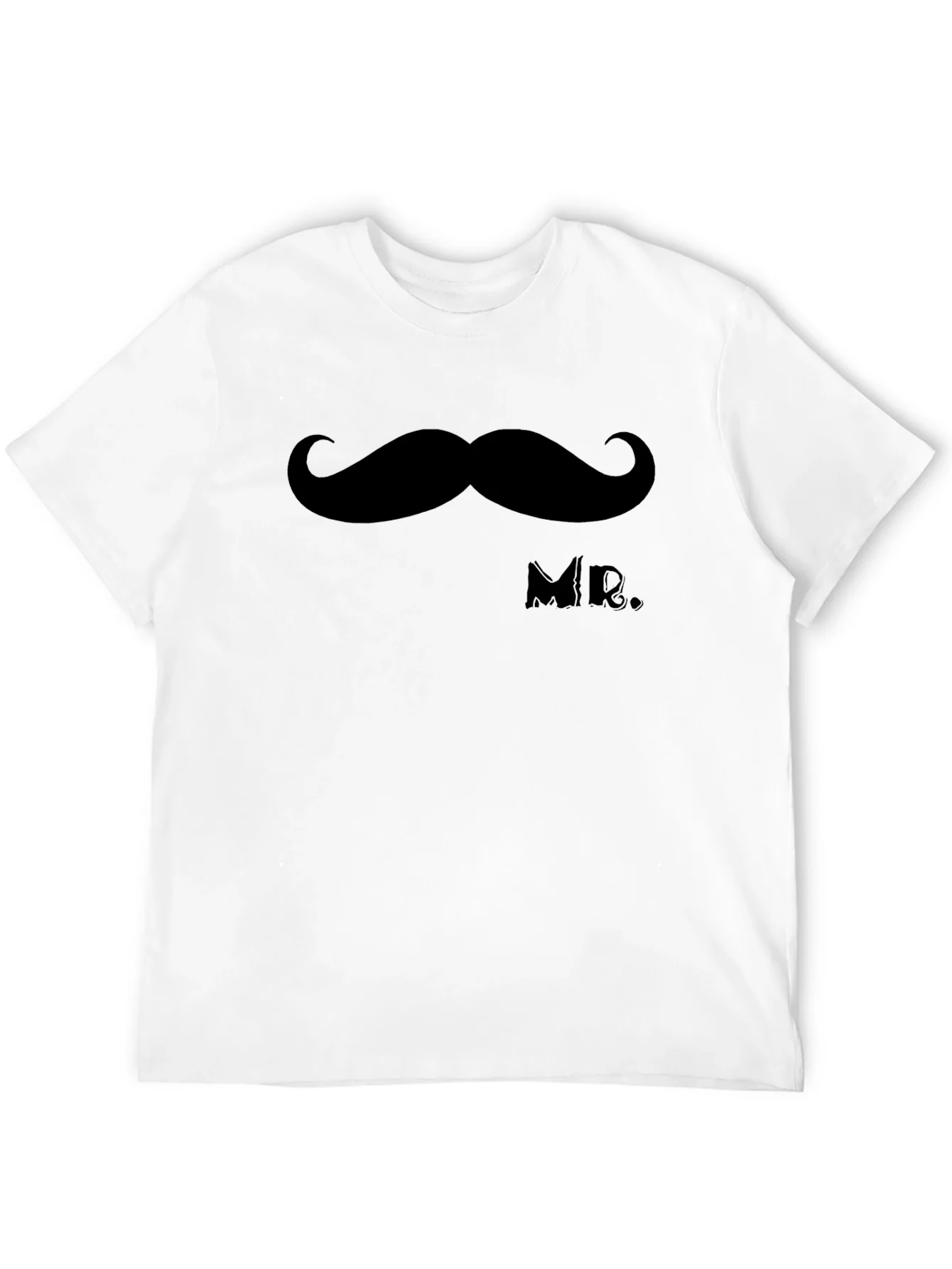 Camiseta Negra Bigote MR. Elegante Casual