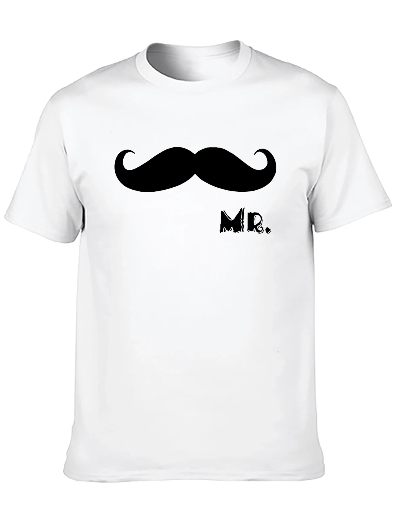 Camiseta Negra Bigote MR. Elegante Casual