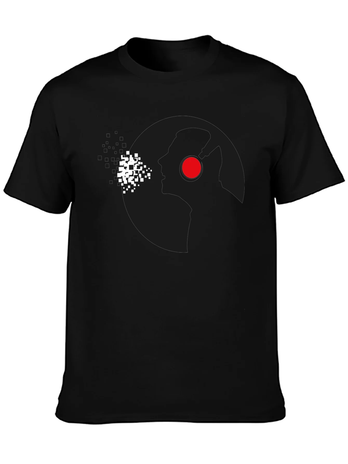 Camiseta Negra Hombre Dise?o Abstracto C¨ªrculo