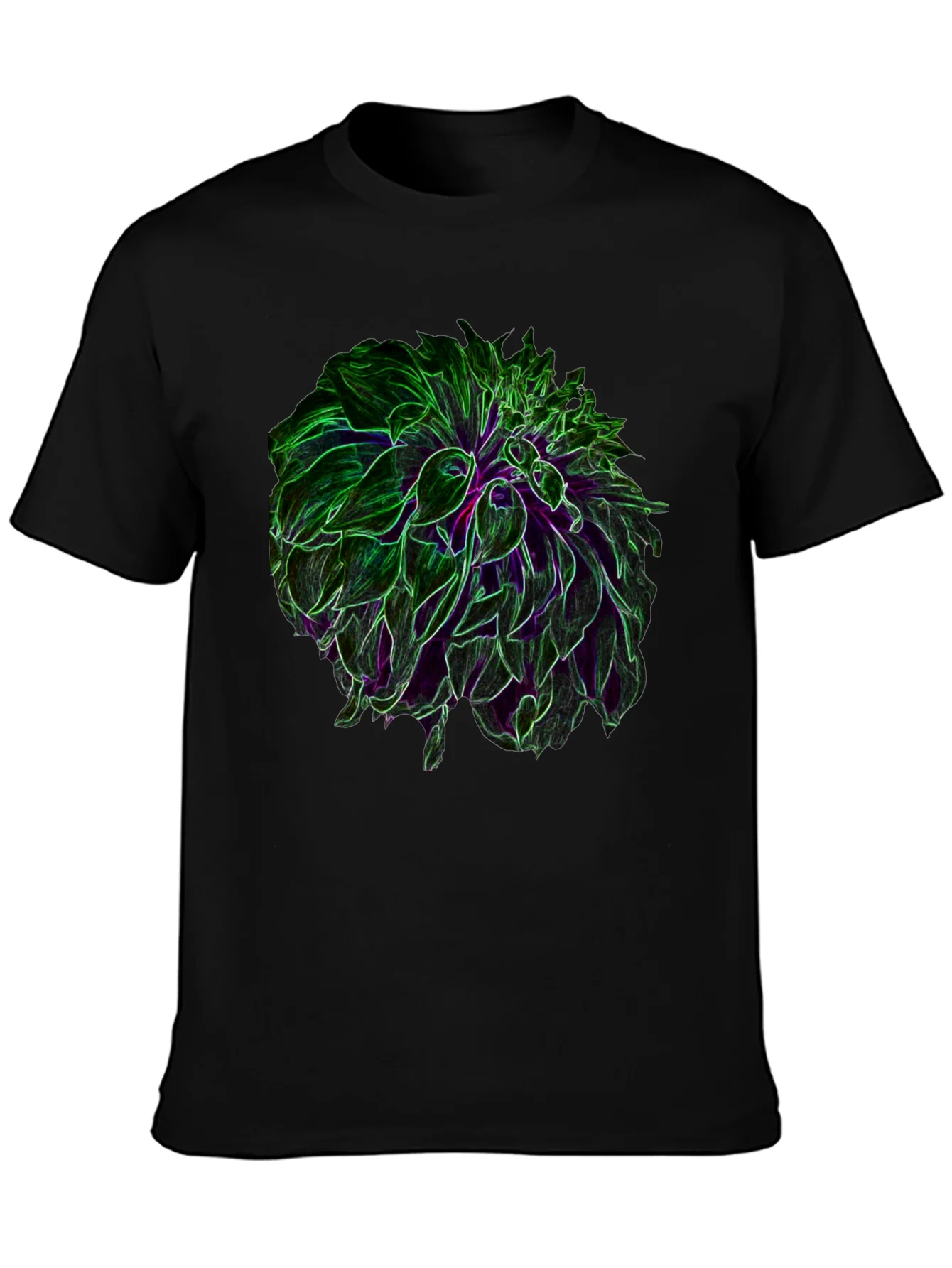 Rebbecca Neon Floral Graphic Black T-Shirt