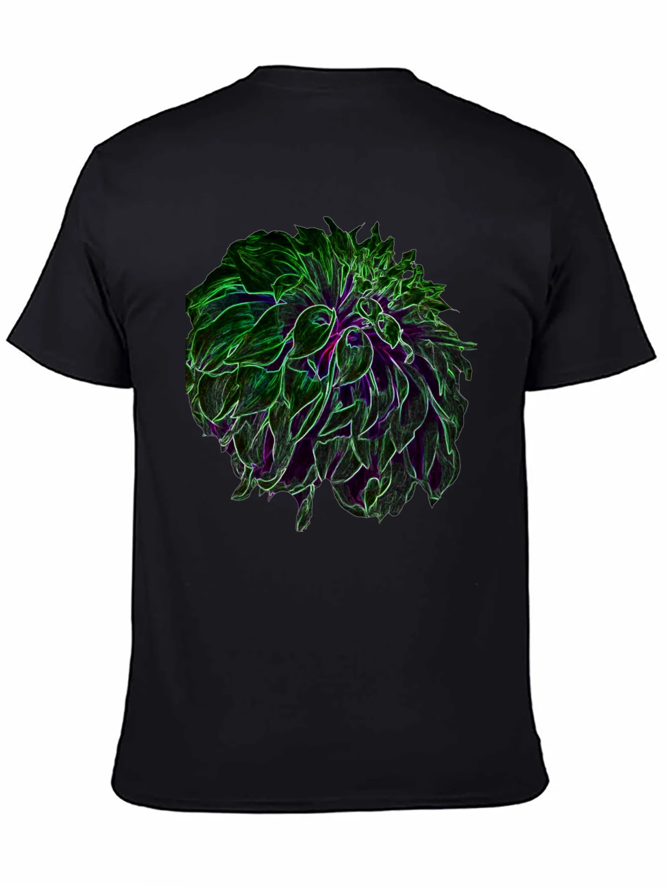 Rebbecca Neon Floral Graphic Black T-Shirt