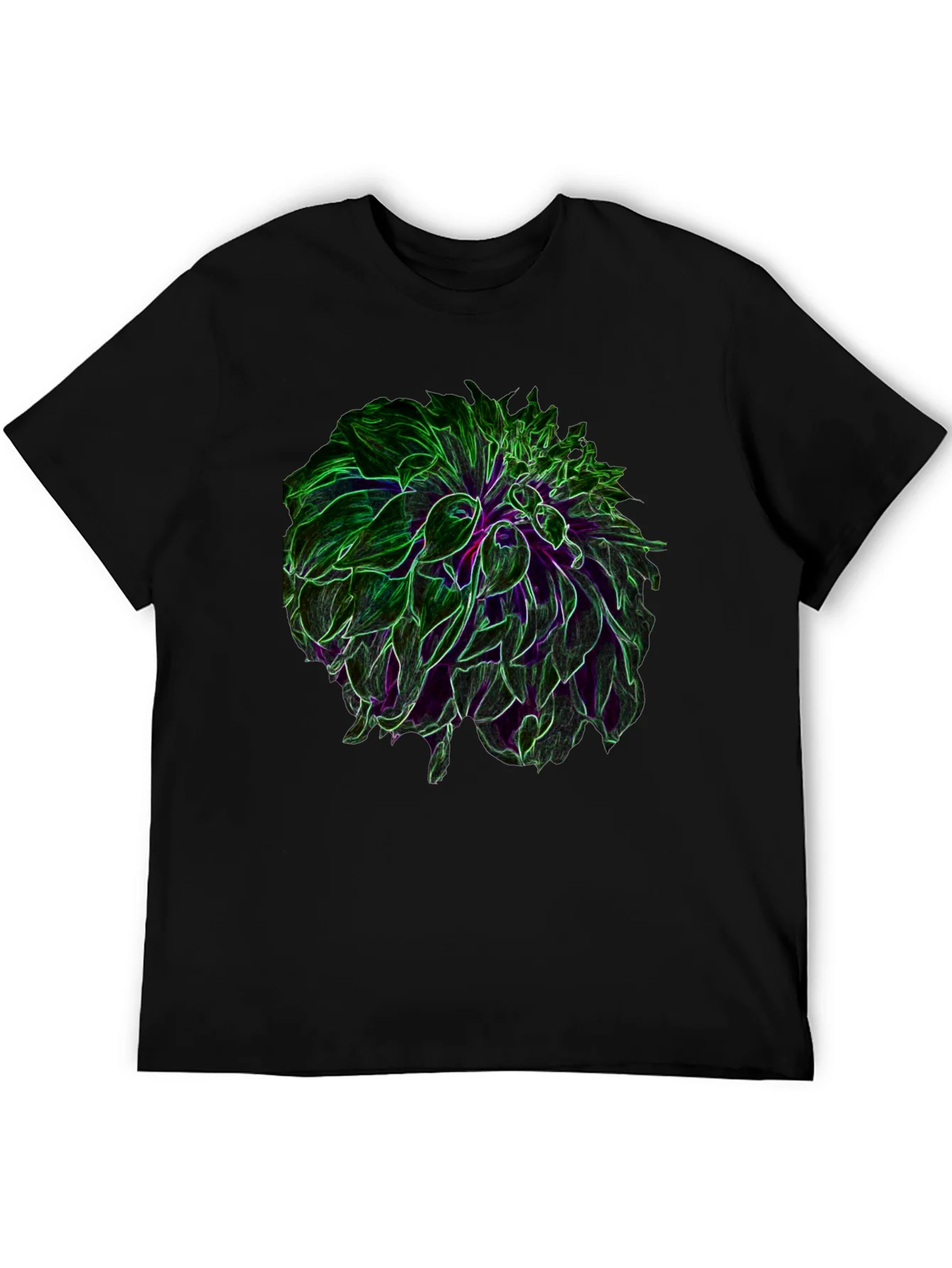 Rebbecca Neon Floral Graphic Black T-Shirt