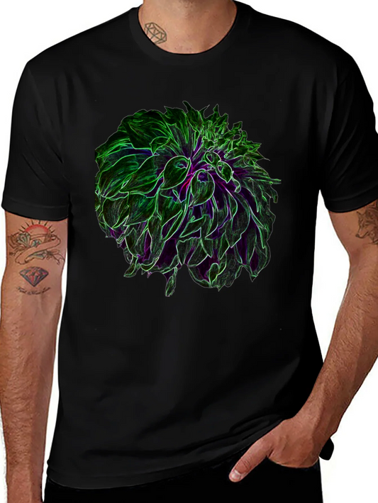 Rebbecca Neon Floral Graphic Black T-Shirt
