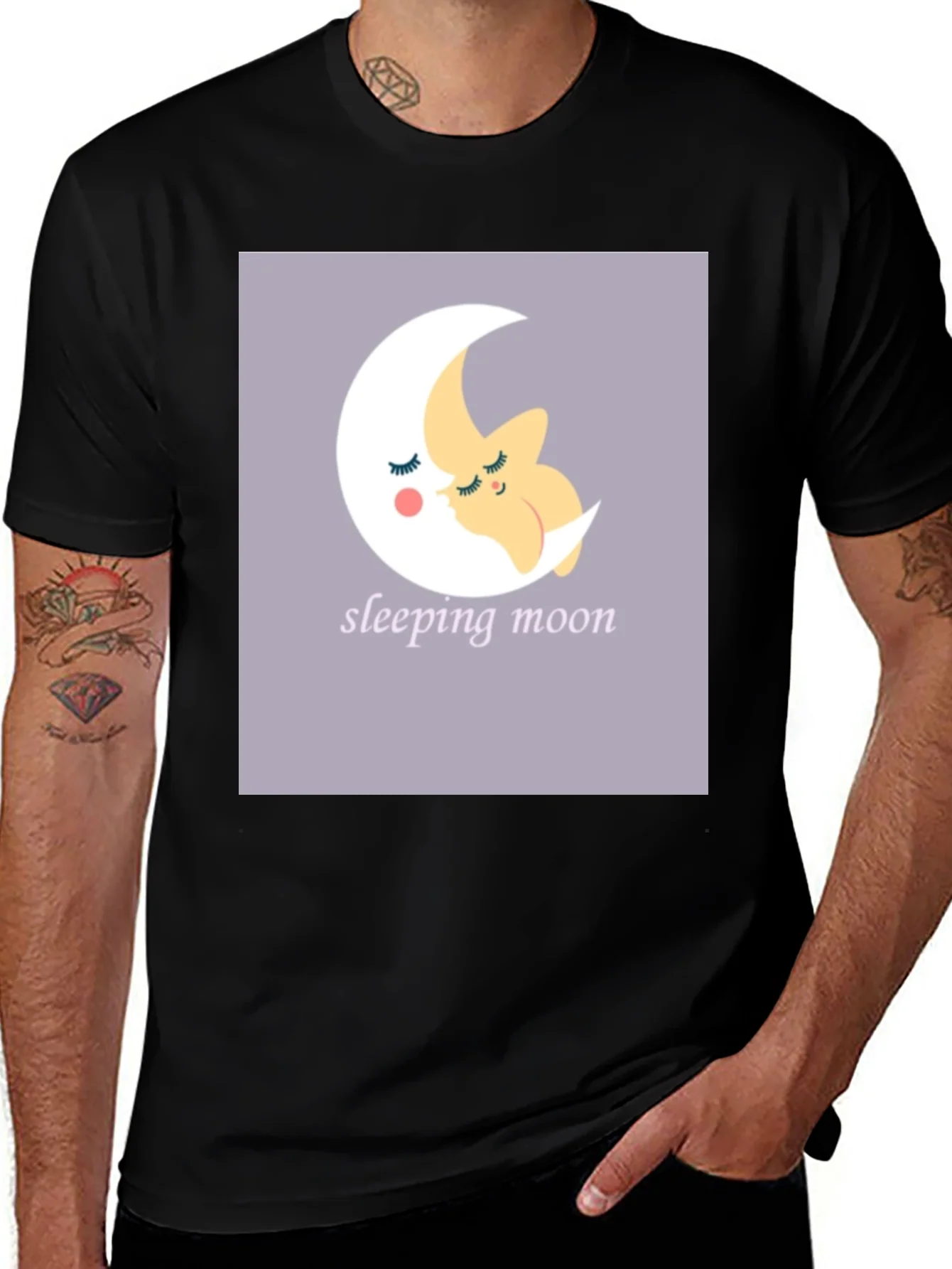 Rebbecca Sleeping Moon Graphic Tee - Stylish Comfort